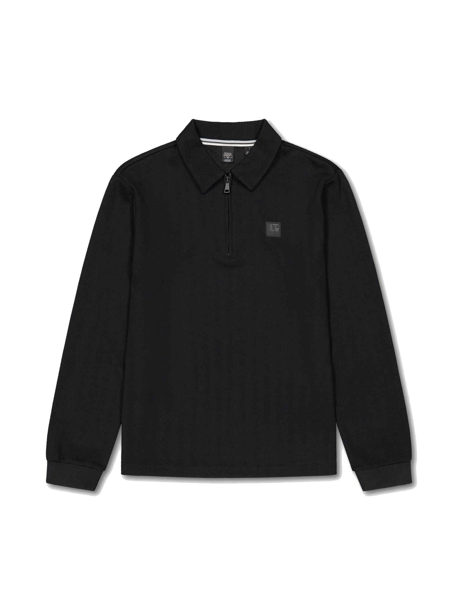 Zip-up shirt-collar polo shirt LE TEMPS DES CERISES Black