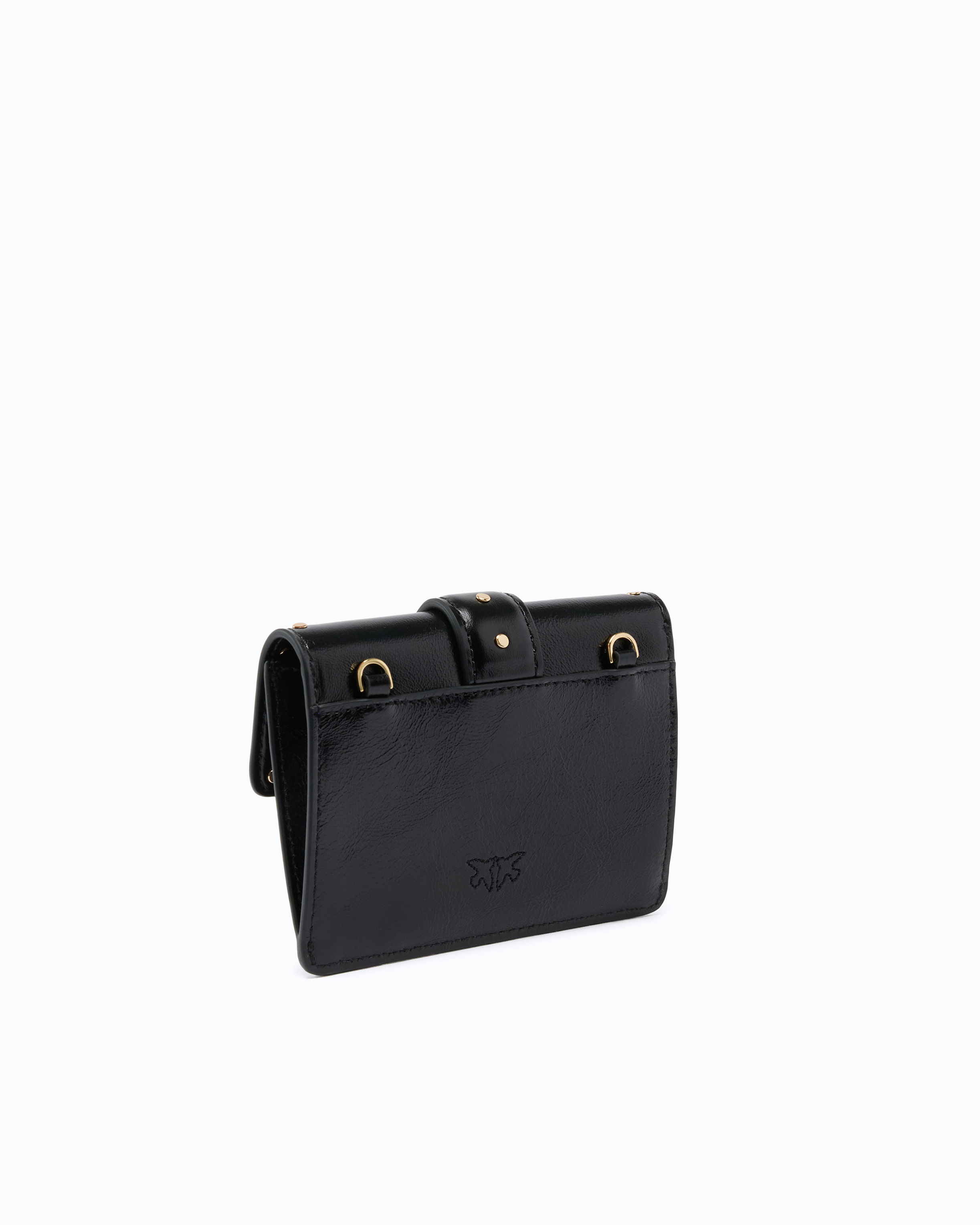 Love Pocket leather card holder with chain strap PINKO Multicolored