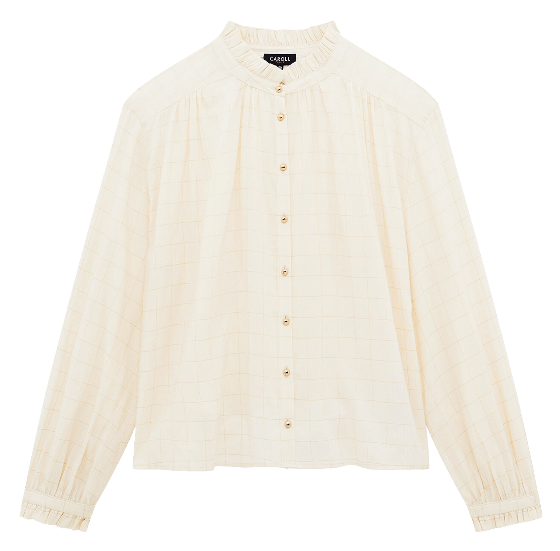 Straight patterned blouse CAROLL Beige
