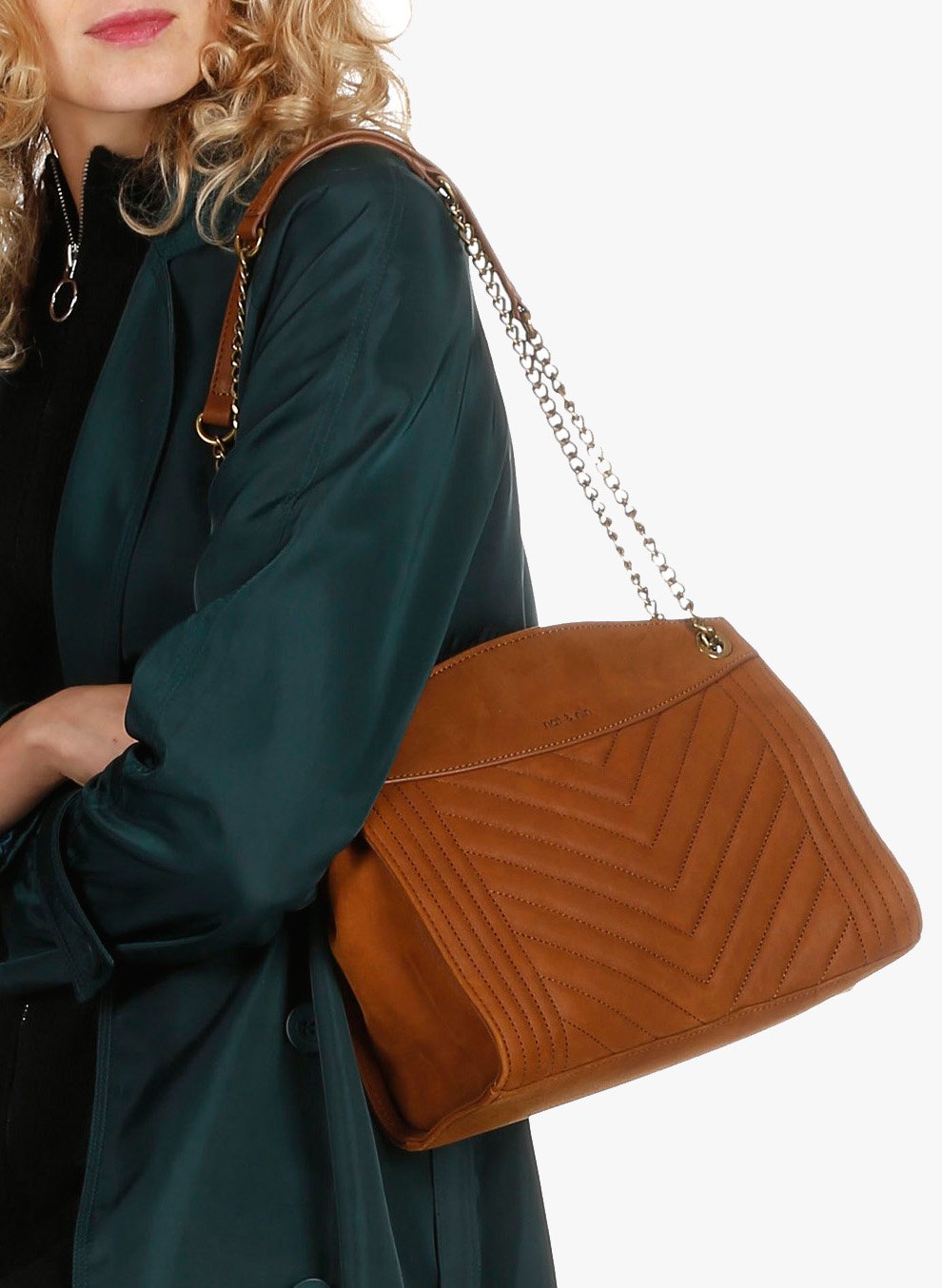 Quilted leather bag NAT & NIN Brown