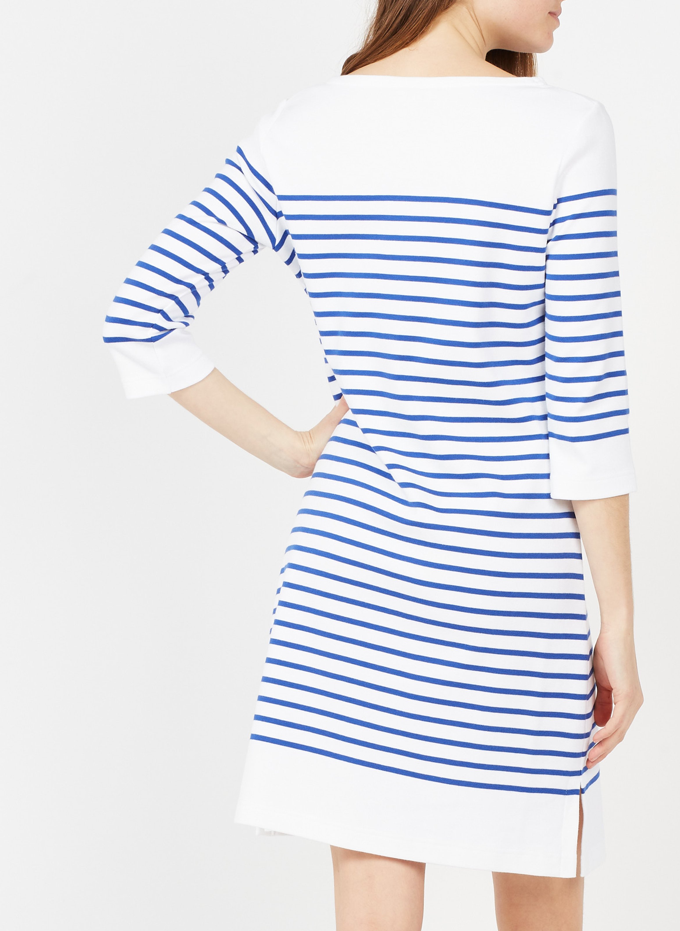 Robe col rond en coton rayé ARMOR LUX Blanc