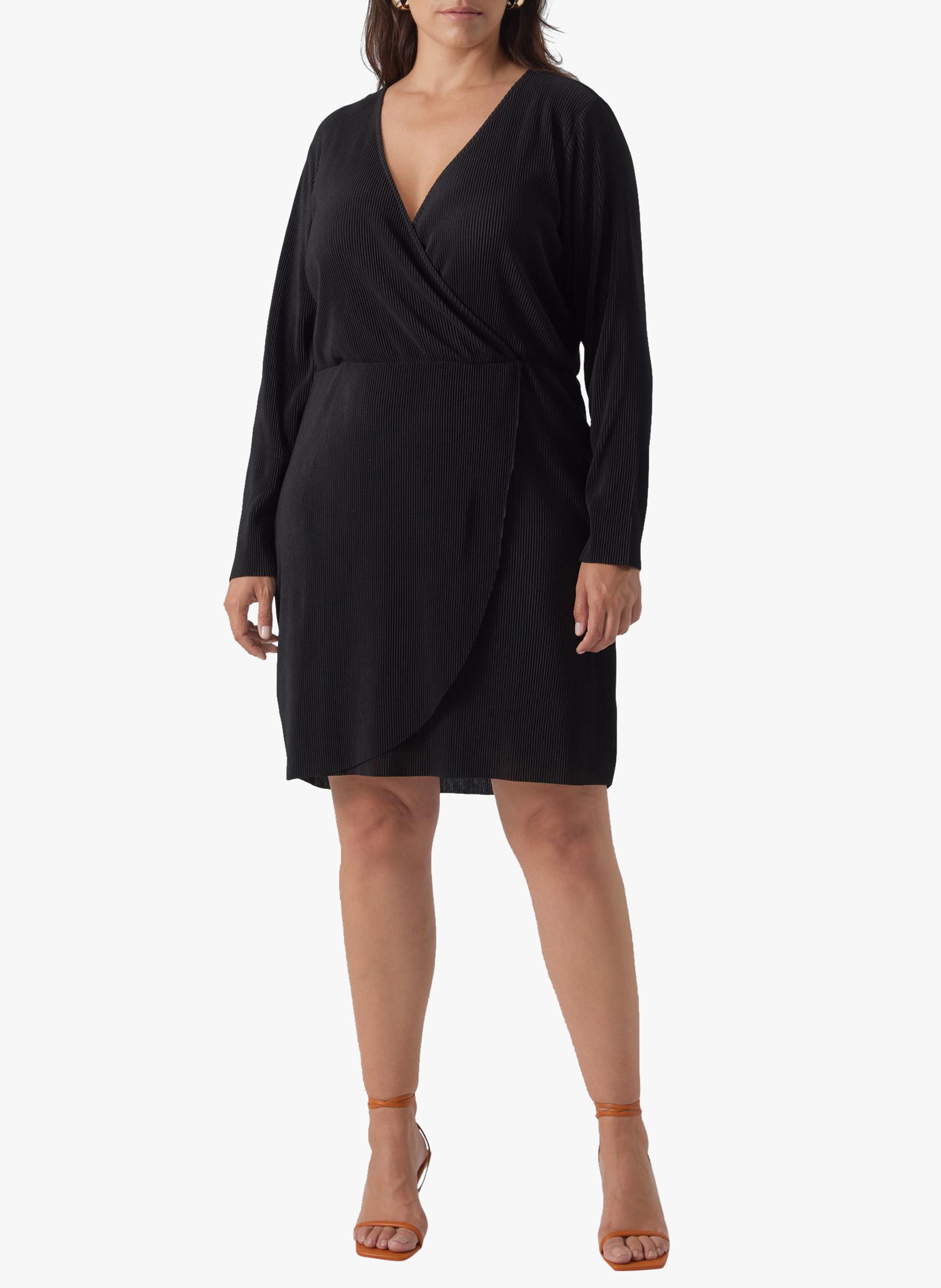 Korte jurk met V-hals VERO MODA CURVE Zwart