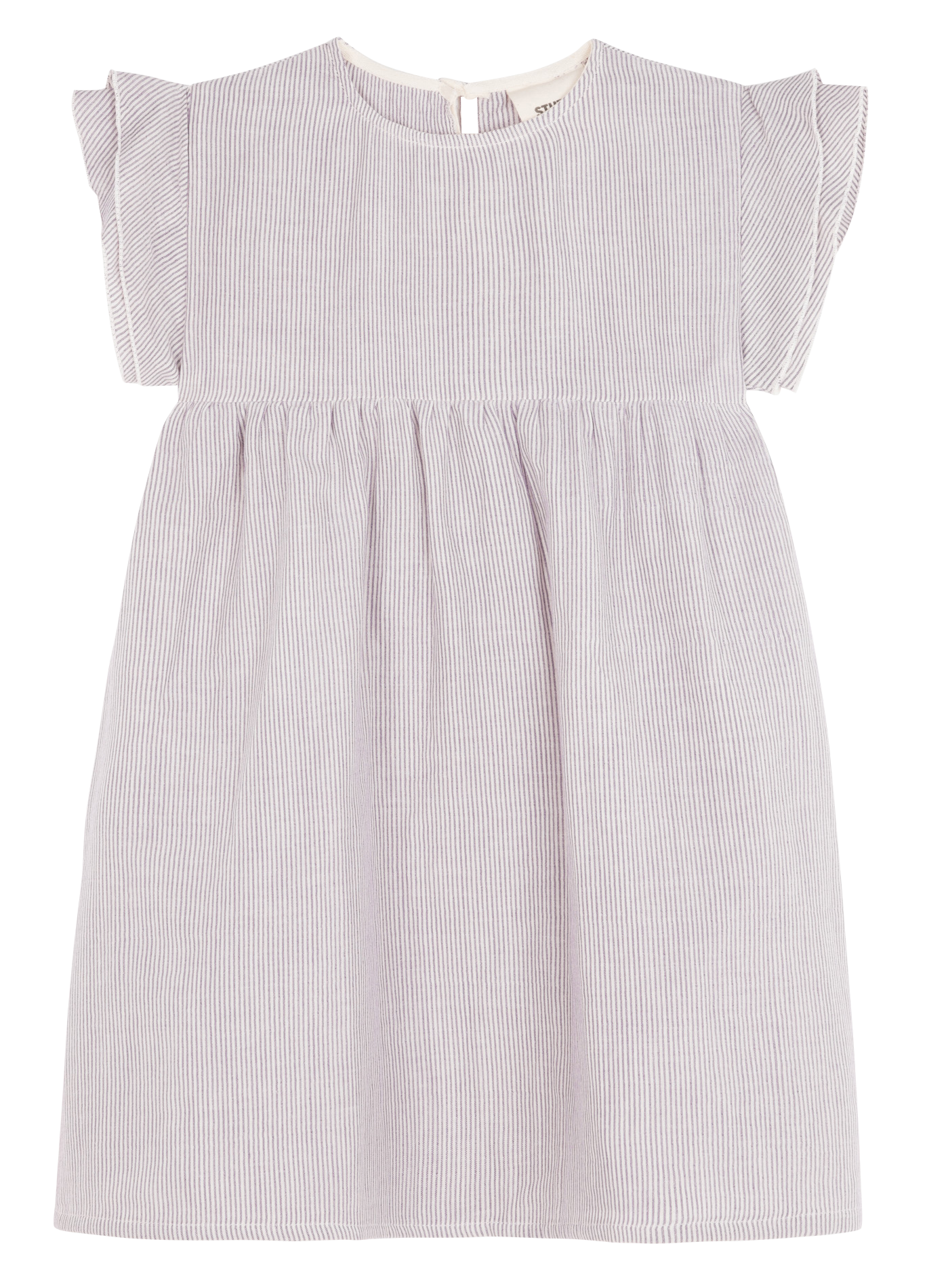 Round neck striped organic cotton dress STUDIO BOHEME Purple
