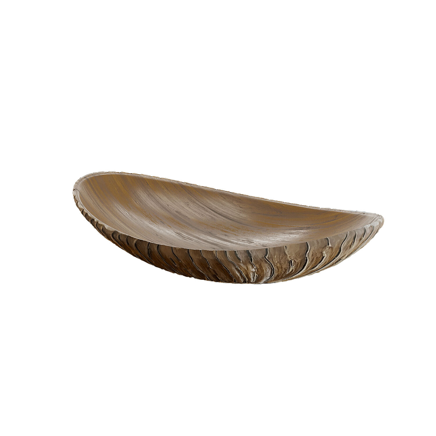 Decorative bowl with wood design aspect POTIRON PARIS Brown