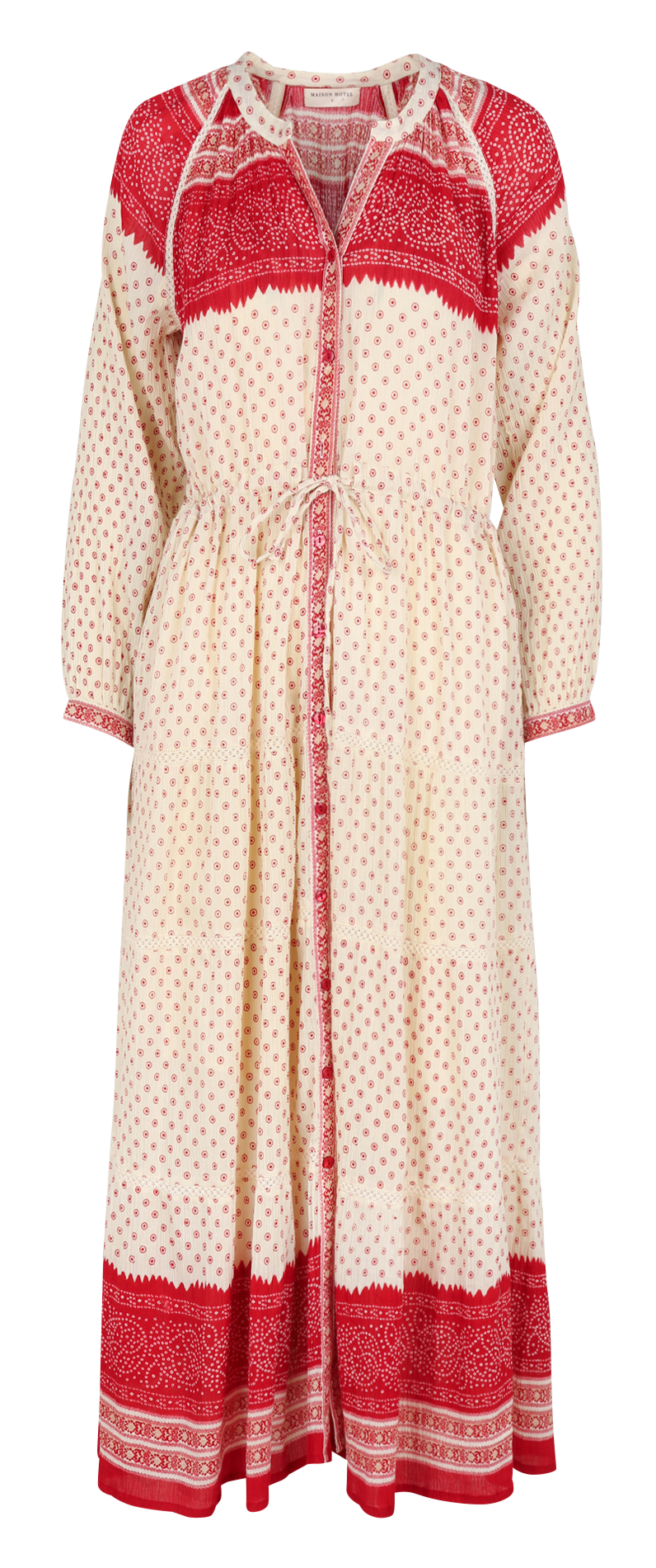 Robe ample imprimée en coton  MAISON HOTEL Rouge