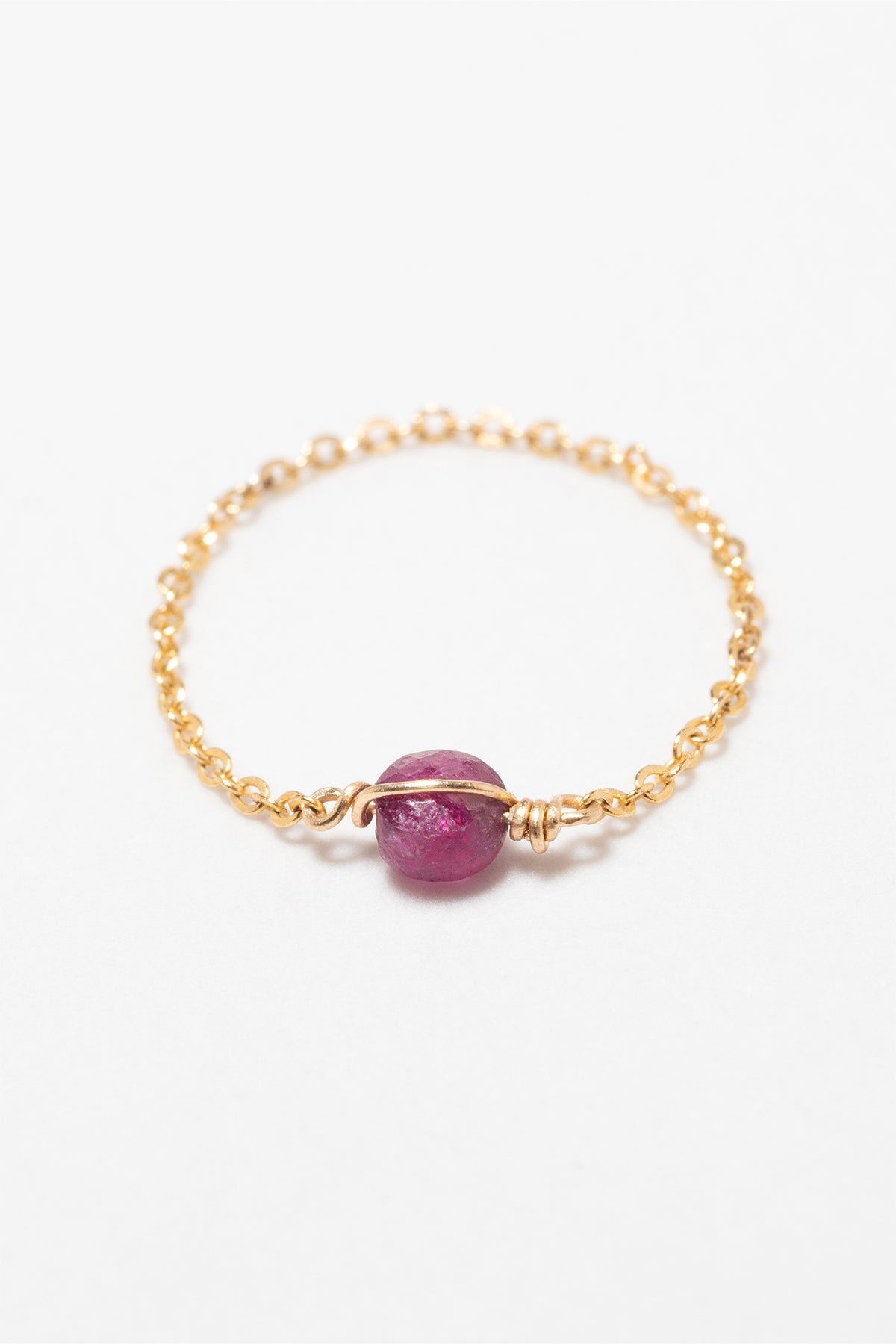 Chain ring - ruby YAY Golden