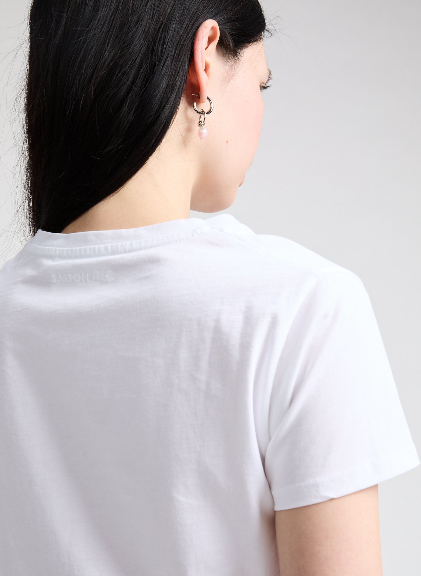 Round-neck cotton T-shirt SAISON 1865 White