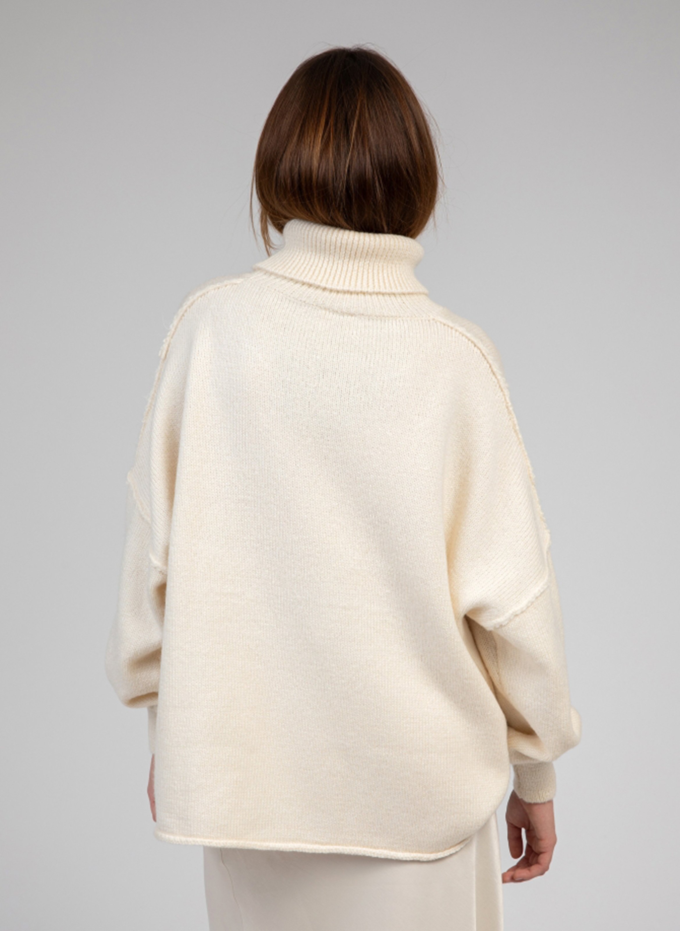 Pull col roulé AN'GE Beige