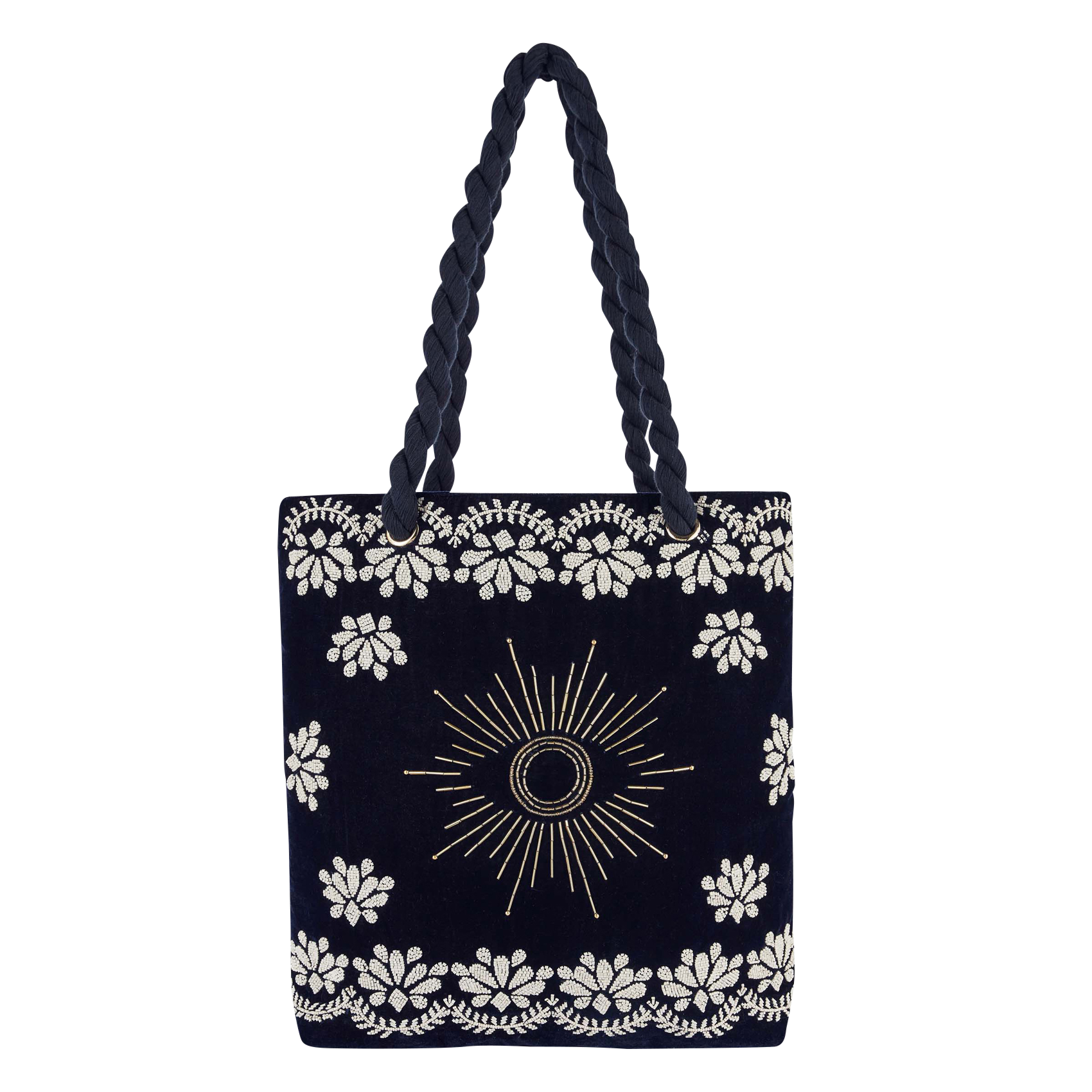 Embroidered tote bag WILD Blue