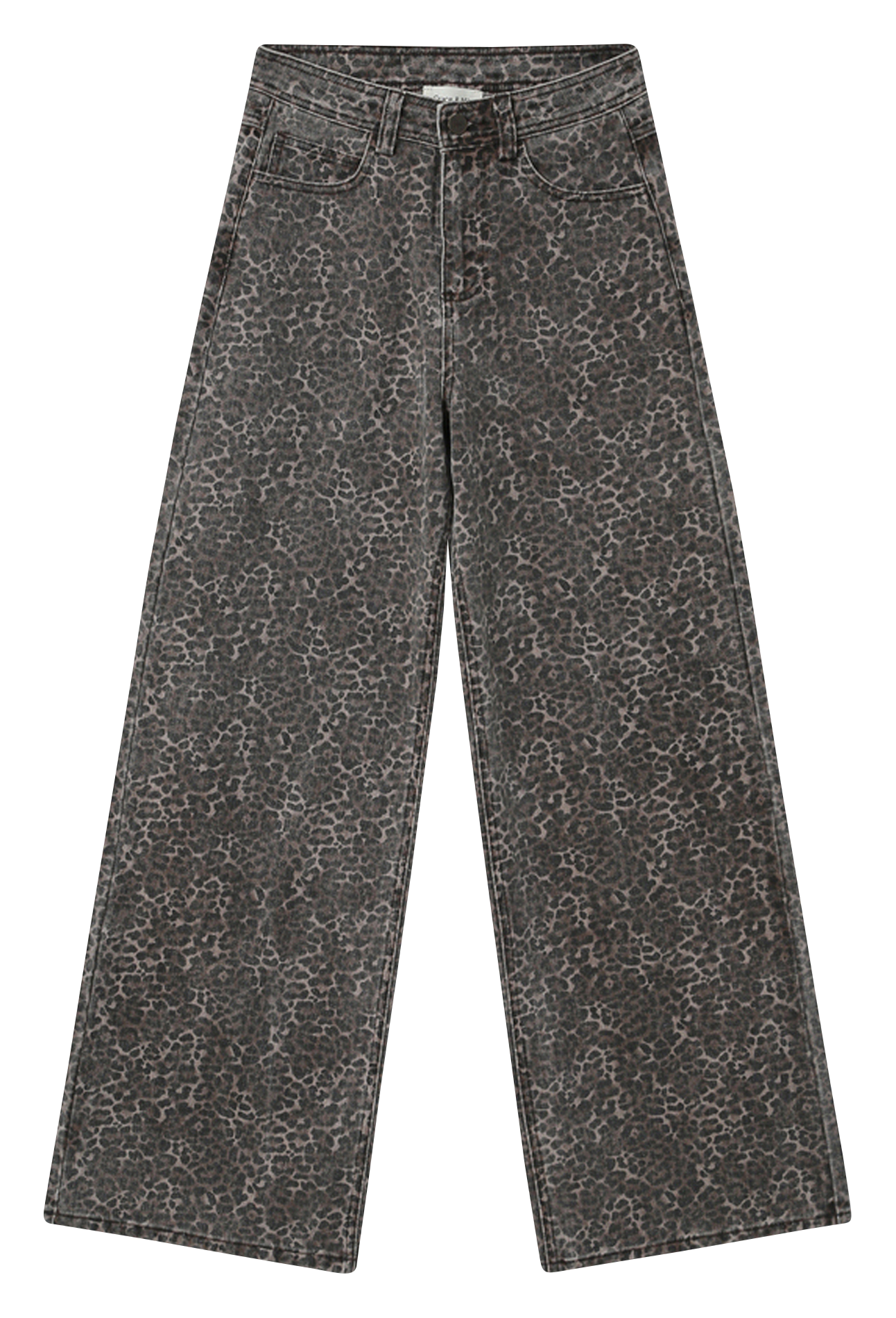 Leopard wide-leg cotton jeans GRACE ET MILA Brown