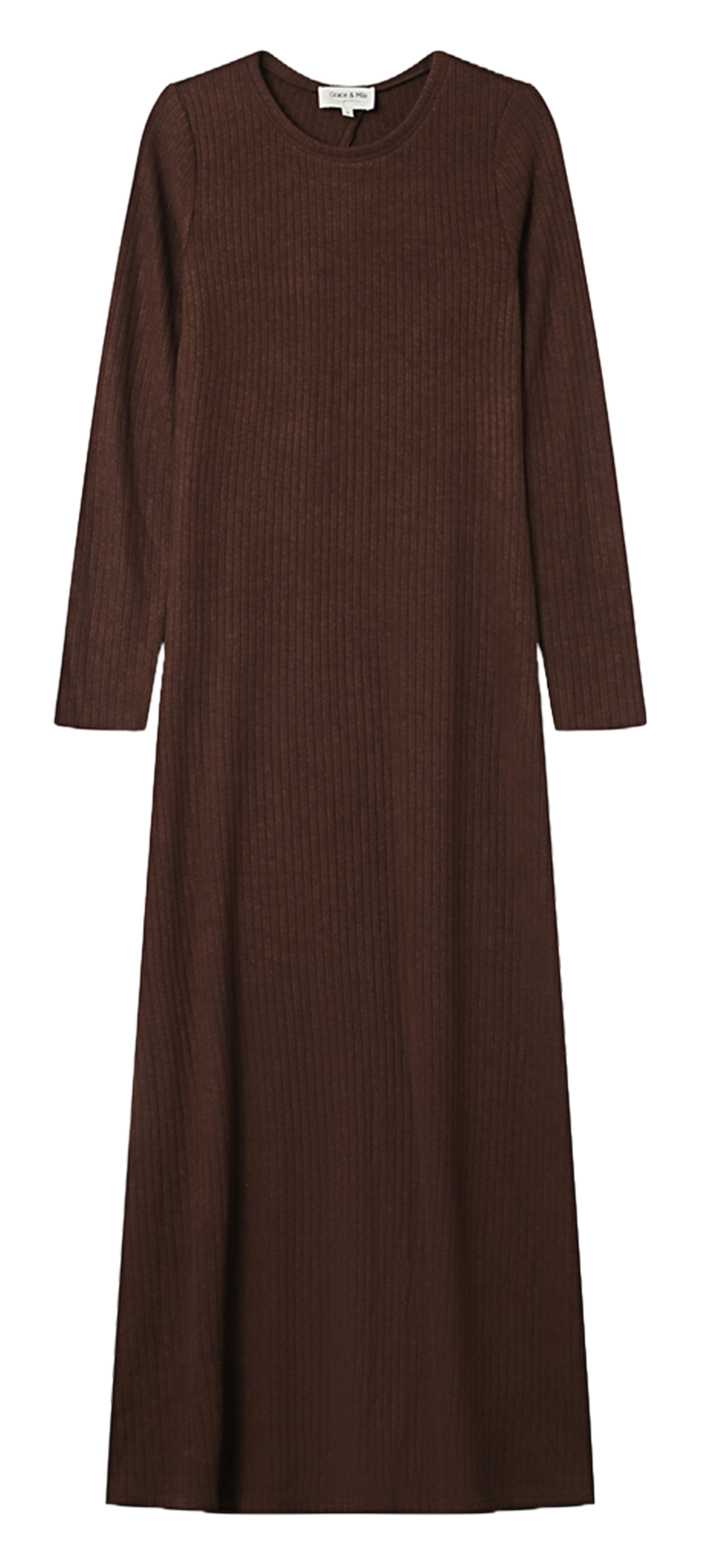 Lange jurk met ronde hals GRACE ET MILA Brown