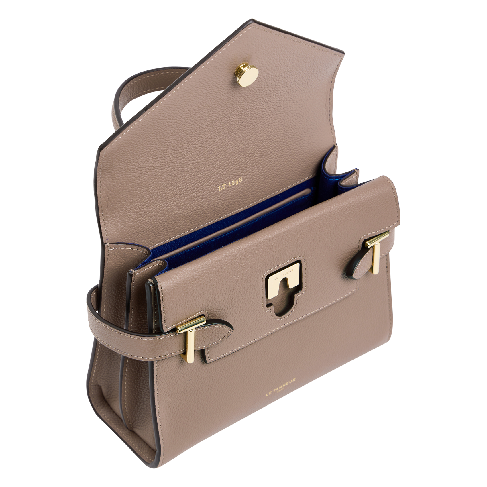 A-line leather skirt LE TANNEUR Grey