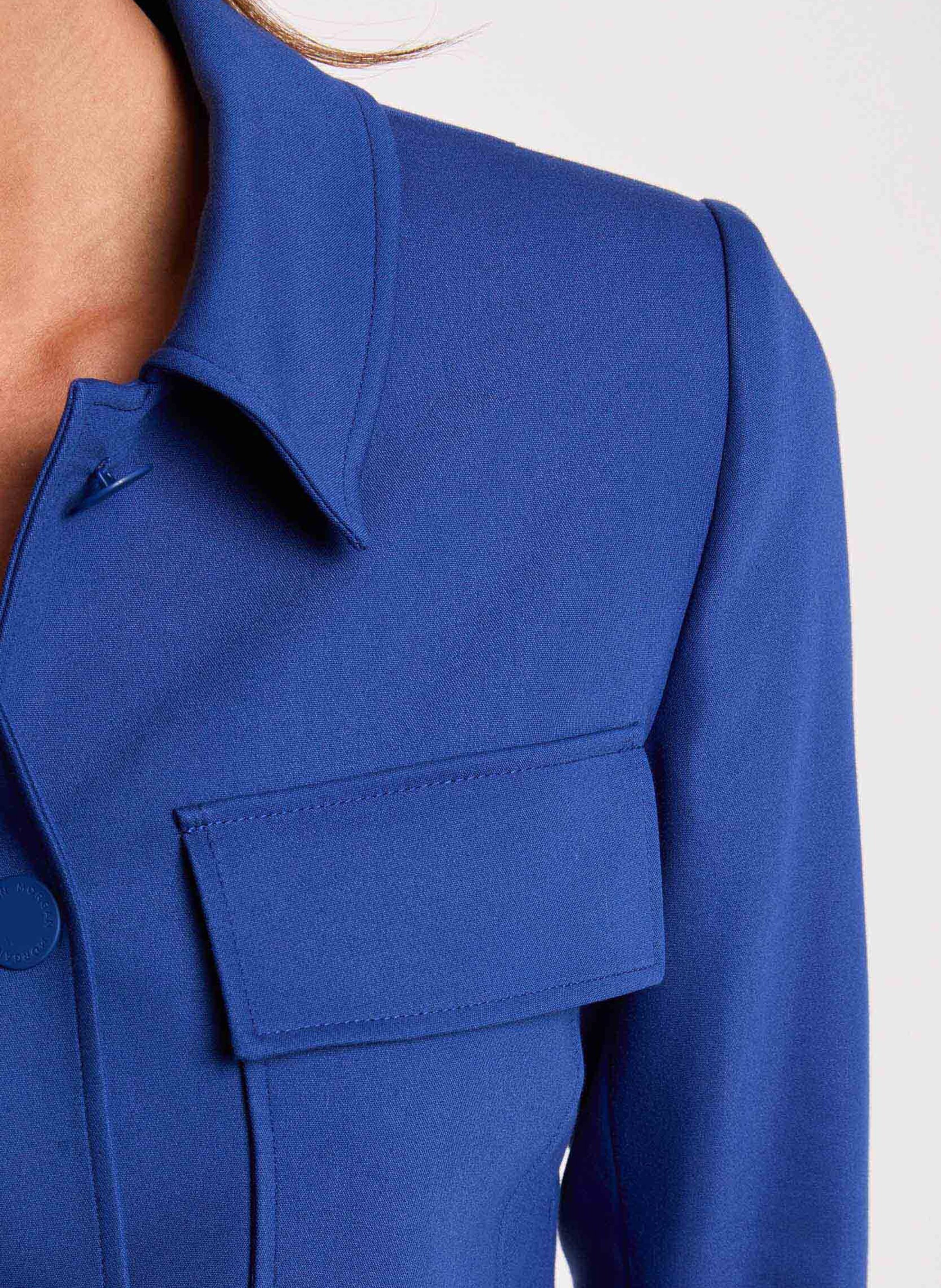 Veste droite en coton mélangé MORGAN Bleu