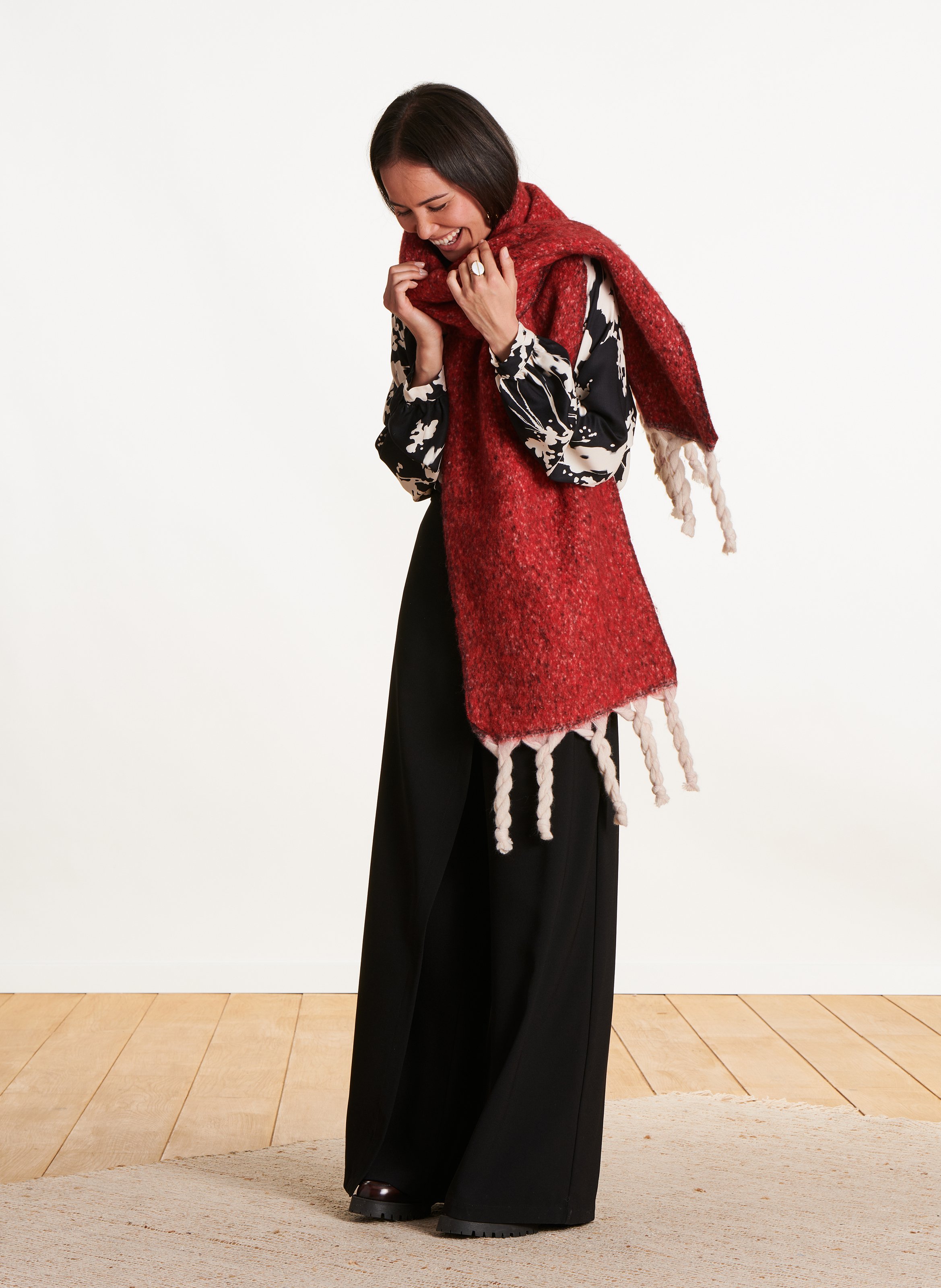 Echarpe réversible LA FEE MARABOUTEE Rouge