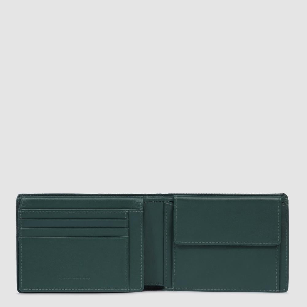 Portefeuille pour homme avec fenêtre d'identification relevable PIQUADRO Green
