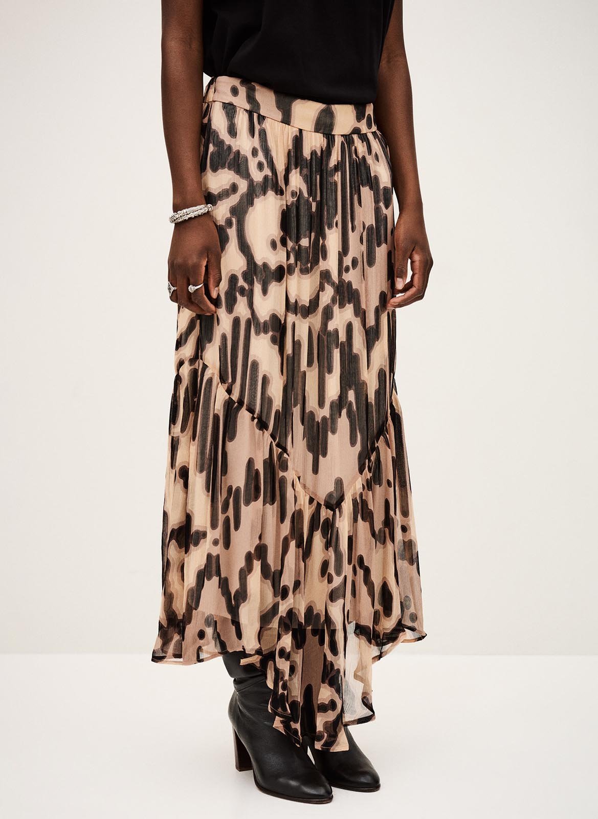 Jupe longue imprimée BA&SH Rose