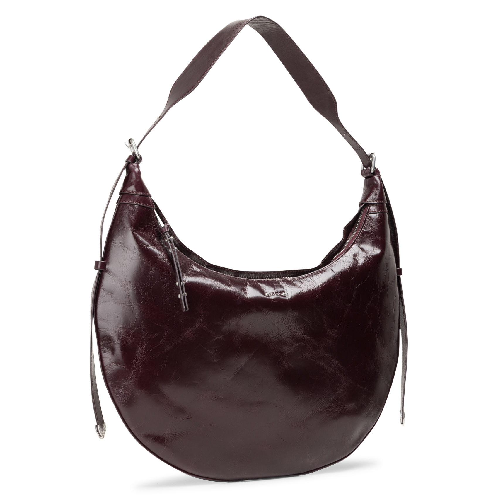 Half-moon leather bag IKKS Purple
