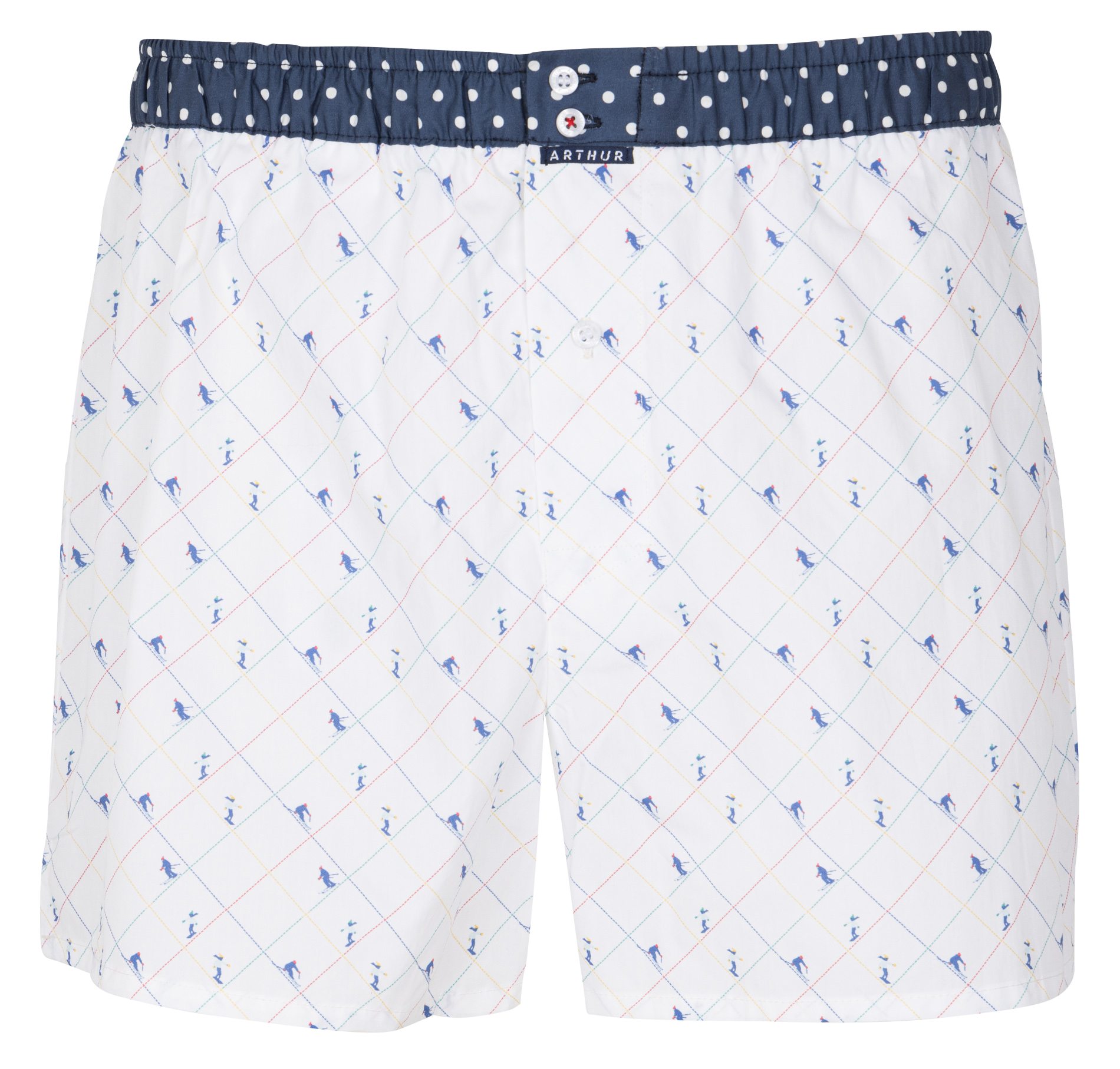 Caleçon en coton imprimé ARTHUR Blanc