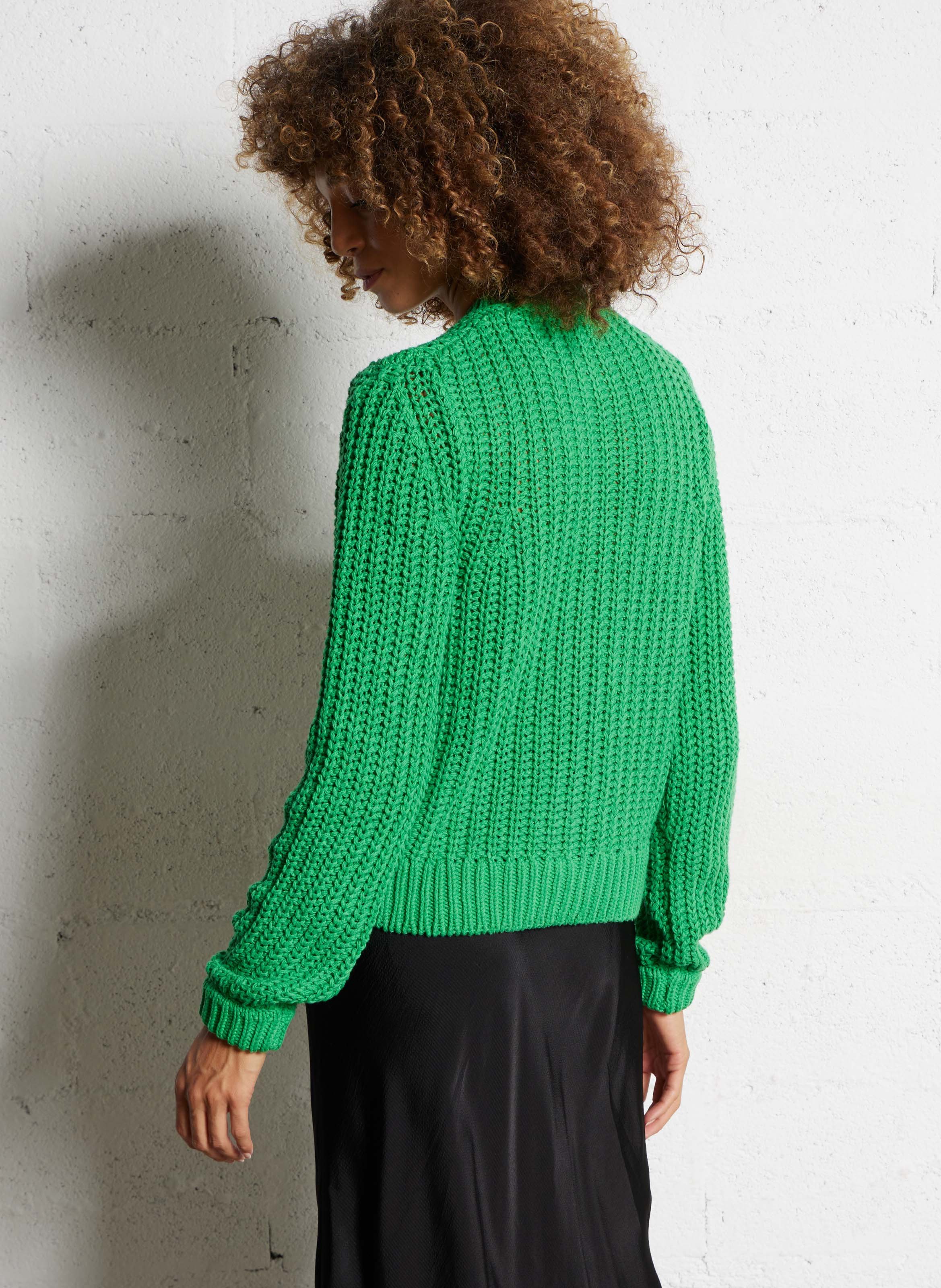 Vest van biologische katoenmix met ronde hals FABIENNE CHAPOT Groen