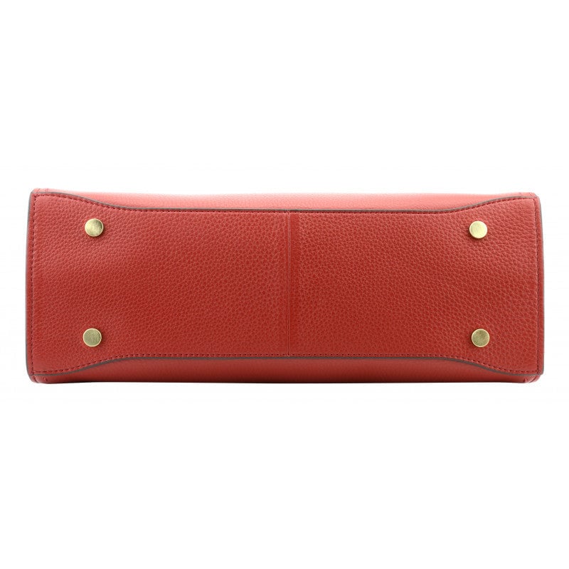 Handbag - cowhide leather POURCHET Red