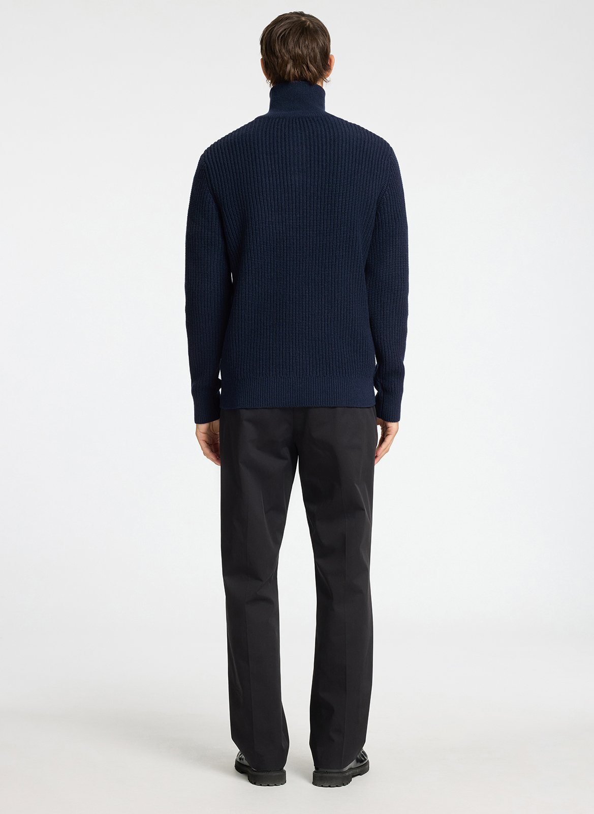 Pull col montant en laine mélangée SELECTED Bleu