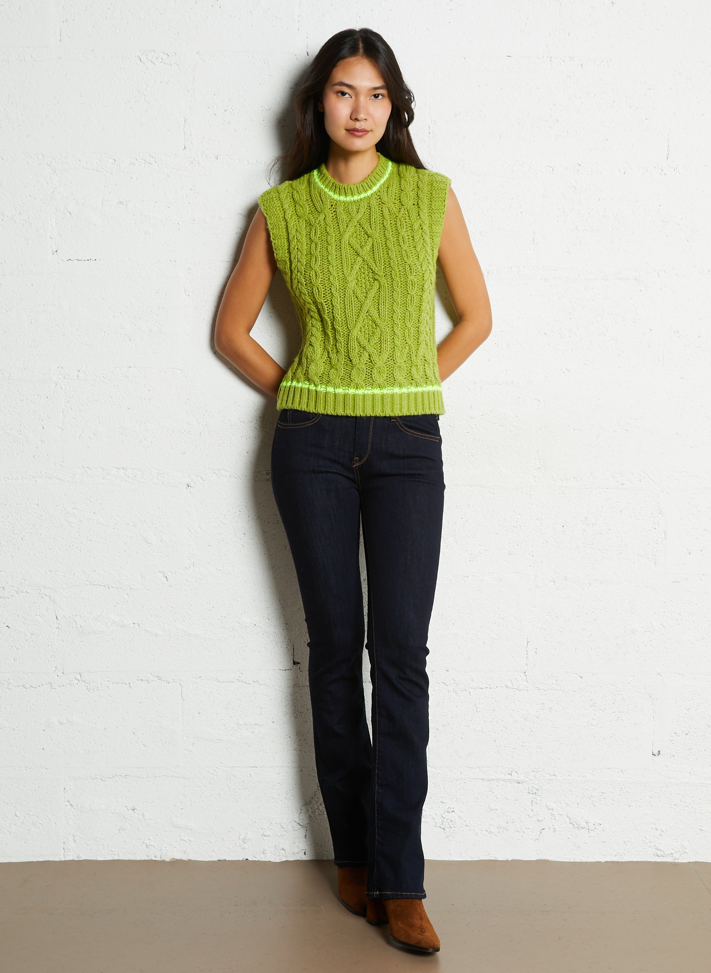 Pull droit col rond DR BLOOM Vert