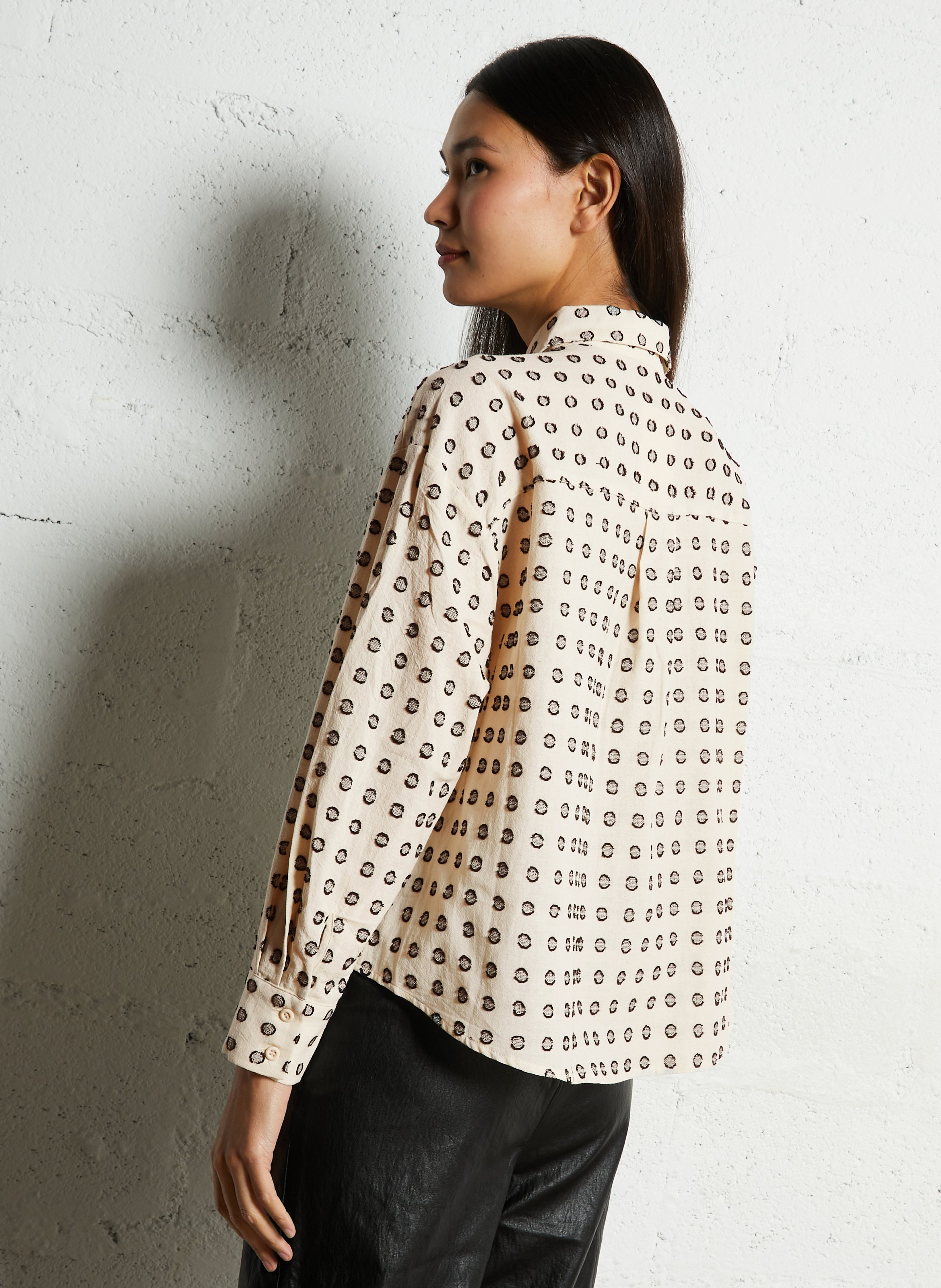 Oversize Hemd mit klassischem Kragen aus Baumwolle THE KORNER Weiss