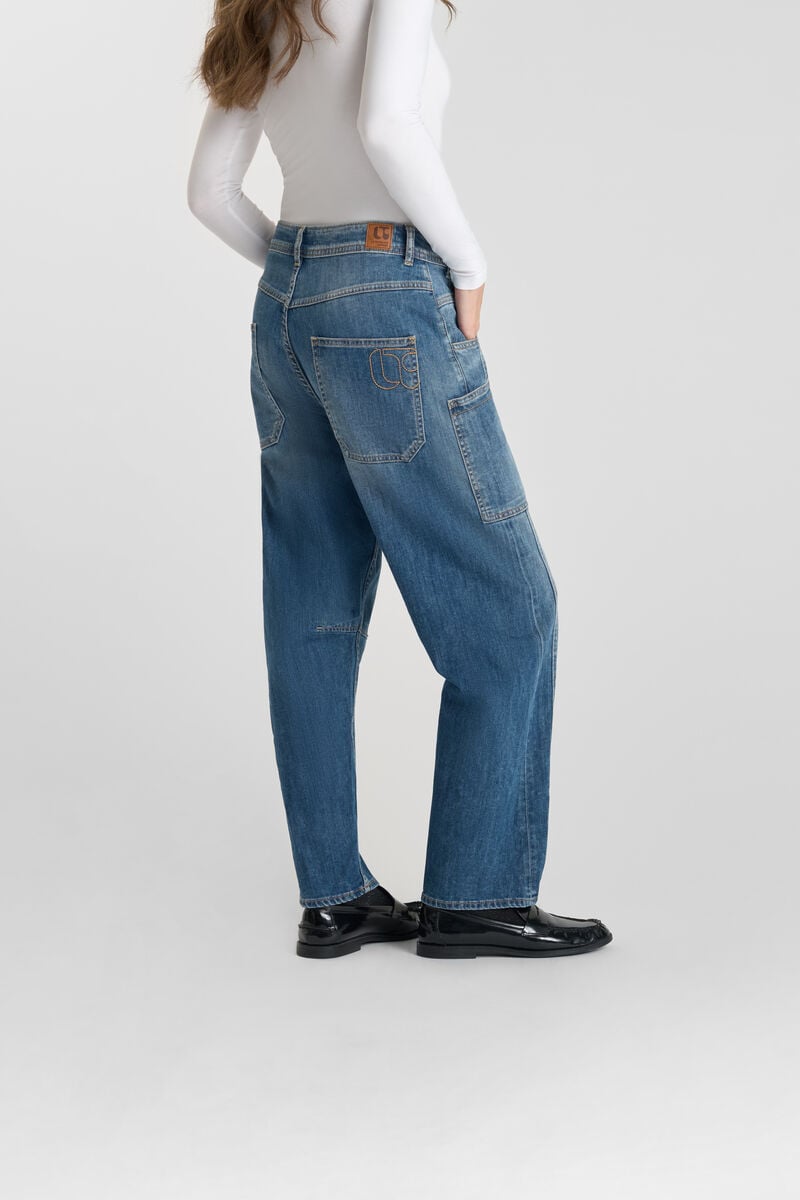 Loose jeans, wide leg, length 34 LE TEMPS DES CERISES Blue