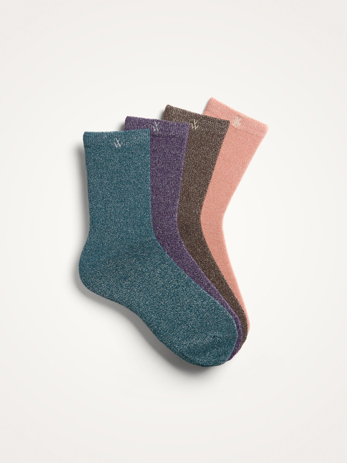 Chaussettes montantes pailletées en coton mélangé VANESSA WU Marron