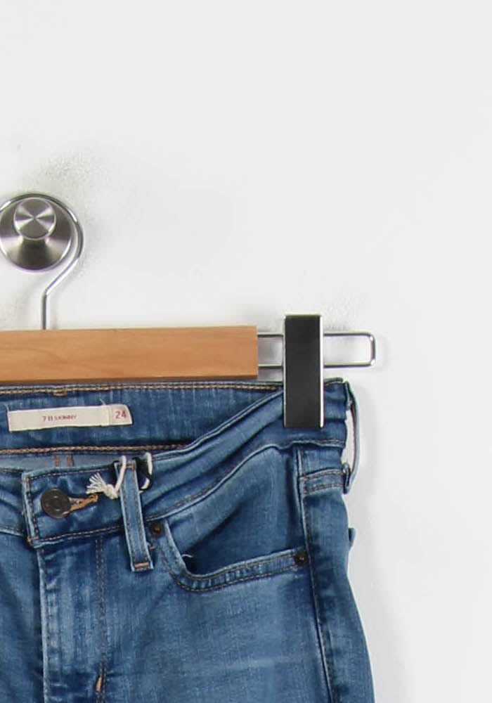 Cropped slim jeans with studs LEVI'S - Seconde main Blue