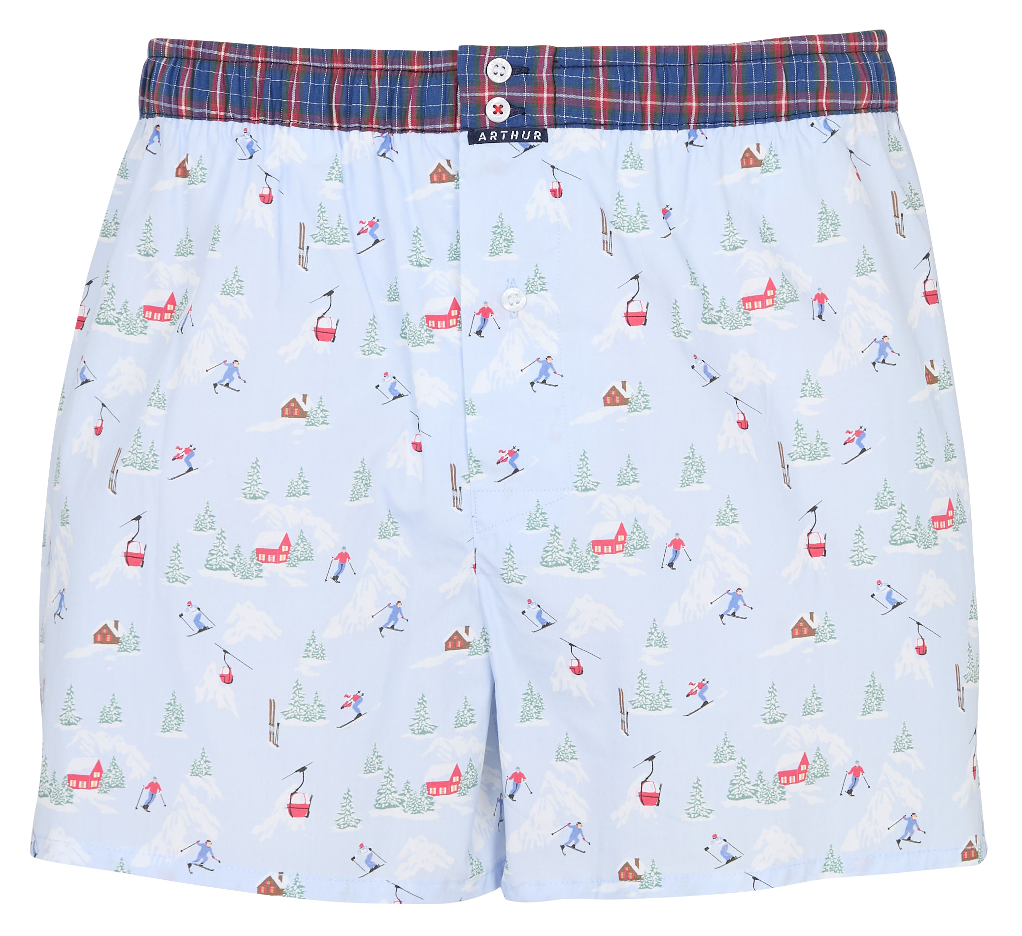 Caleçon en coton imprimé ARTHUR Bleu