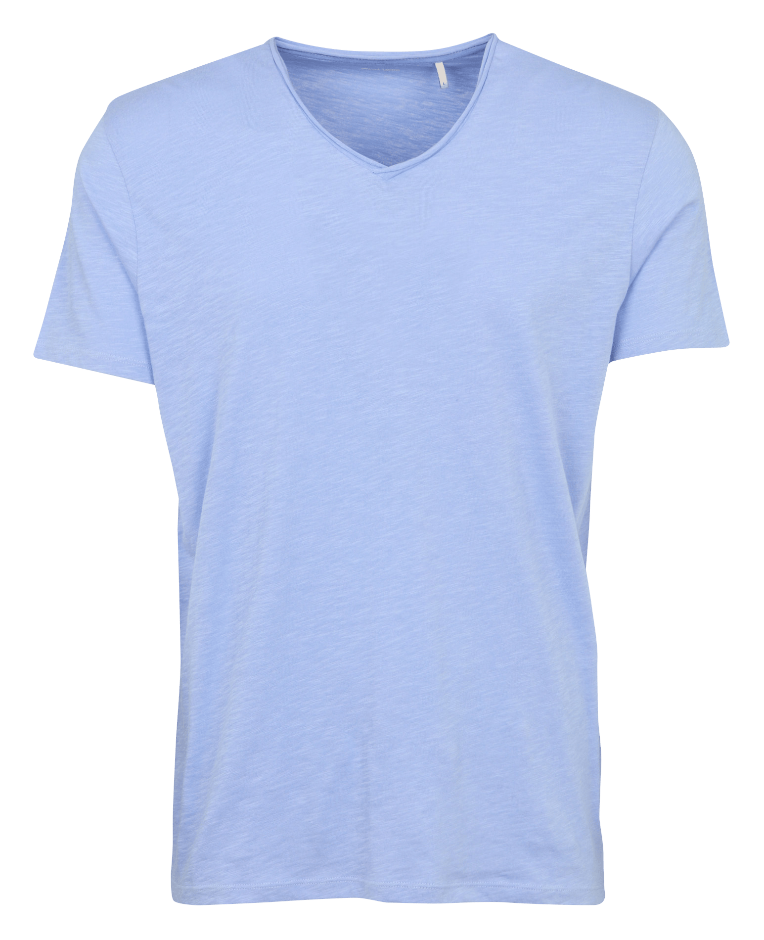 Gerade geschnittenes Baumwoll-T-Shirt mit V-Ausschnitt IKKS Blau