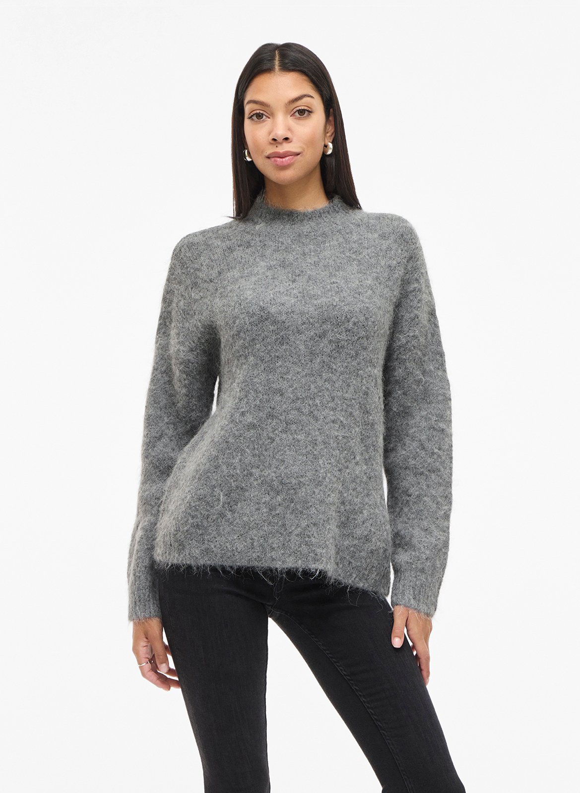 Rechte wollen trui met effen kleur VILA