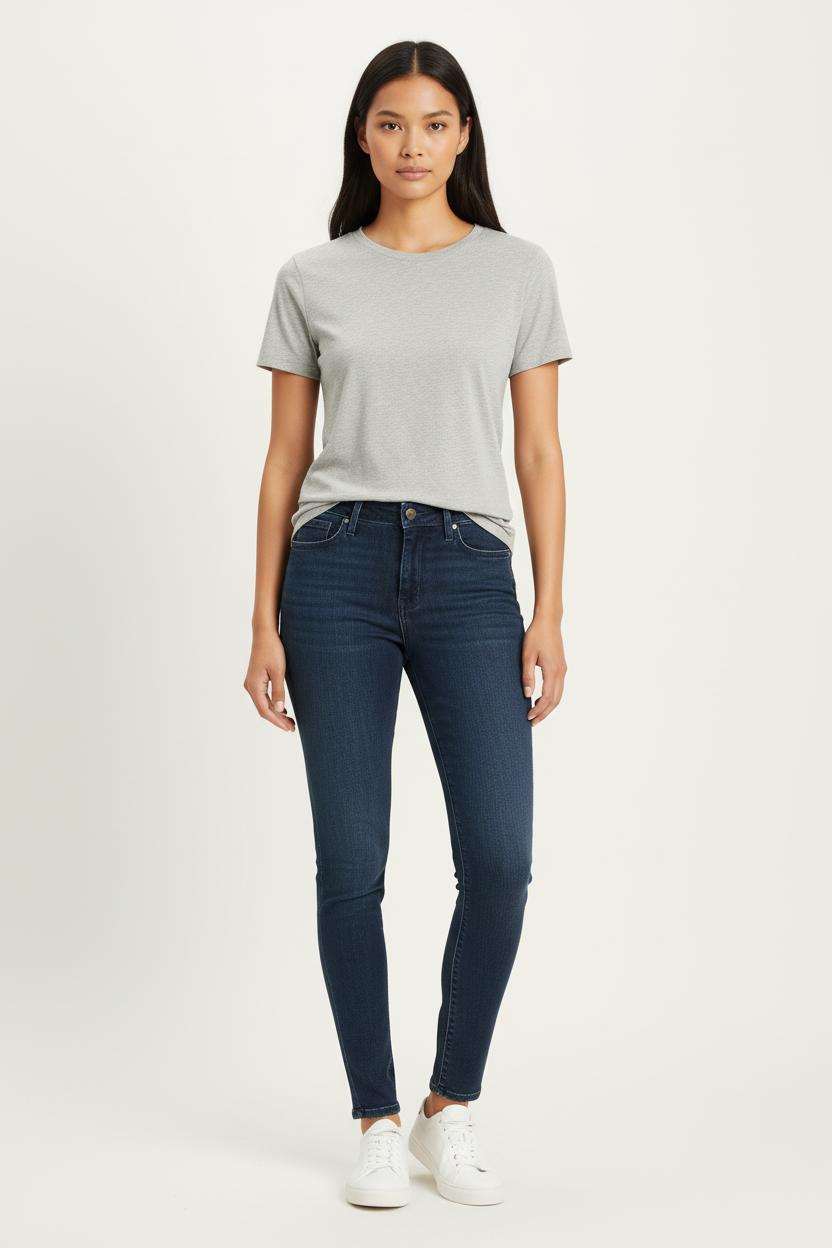 Cropped slim jeans with studs LEVI'S - Seconde main Blue