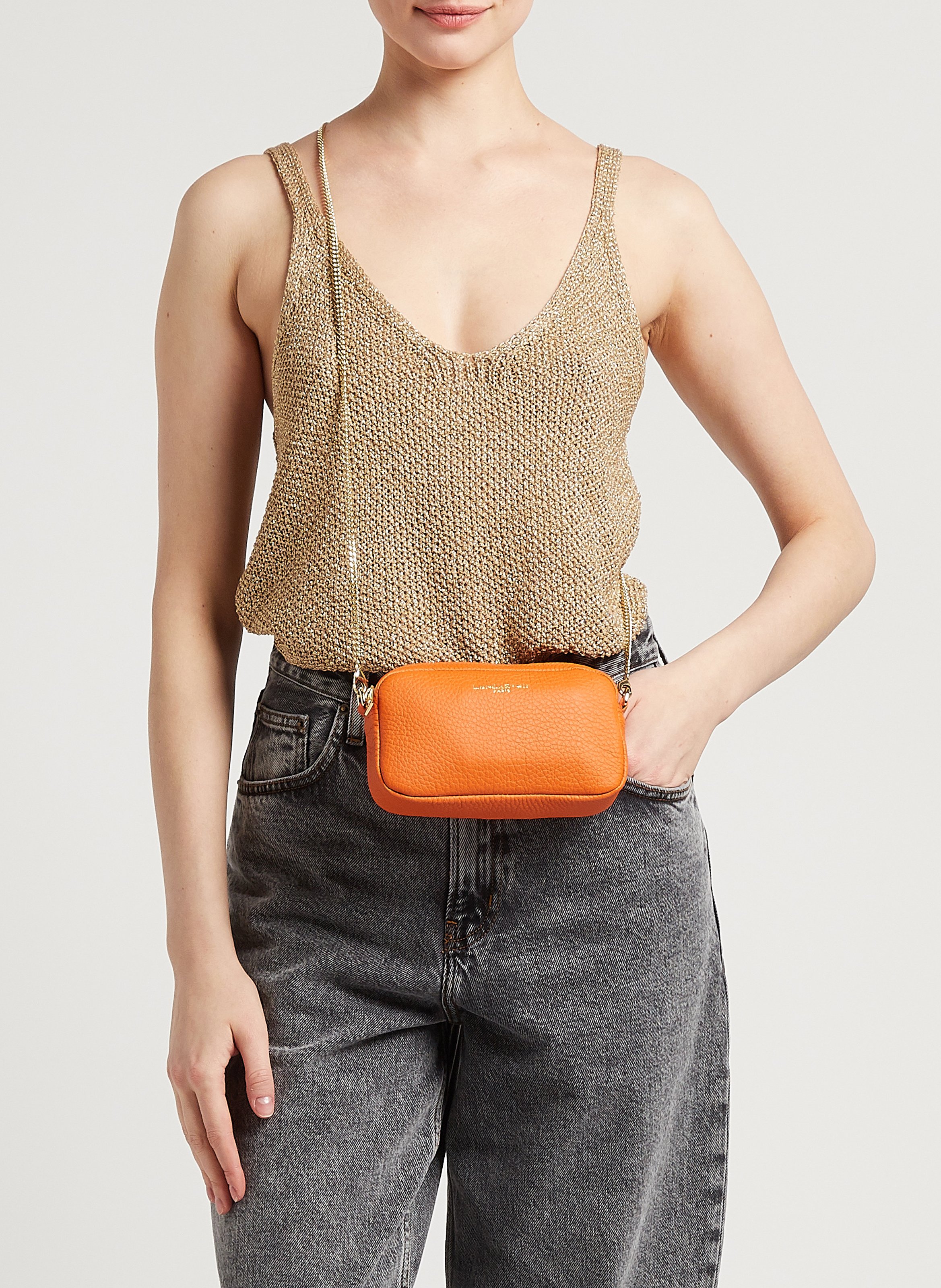 Mini-Umhängetasche aus Leder LANCASTER PARIS Orange
