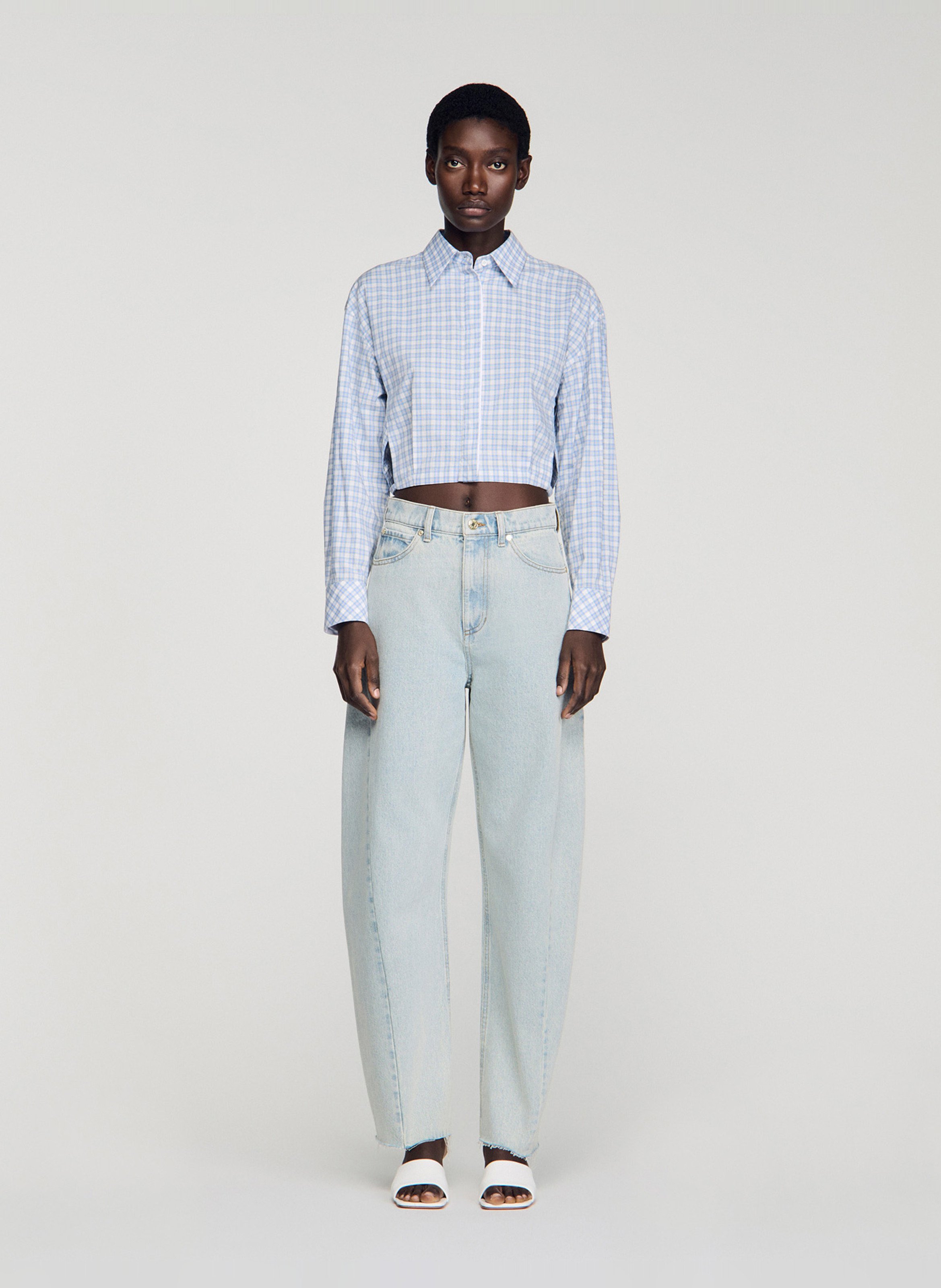 Wijde jeans met verwassen effect SANDRO Blauw