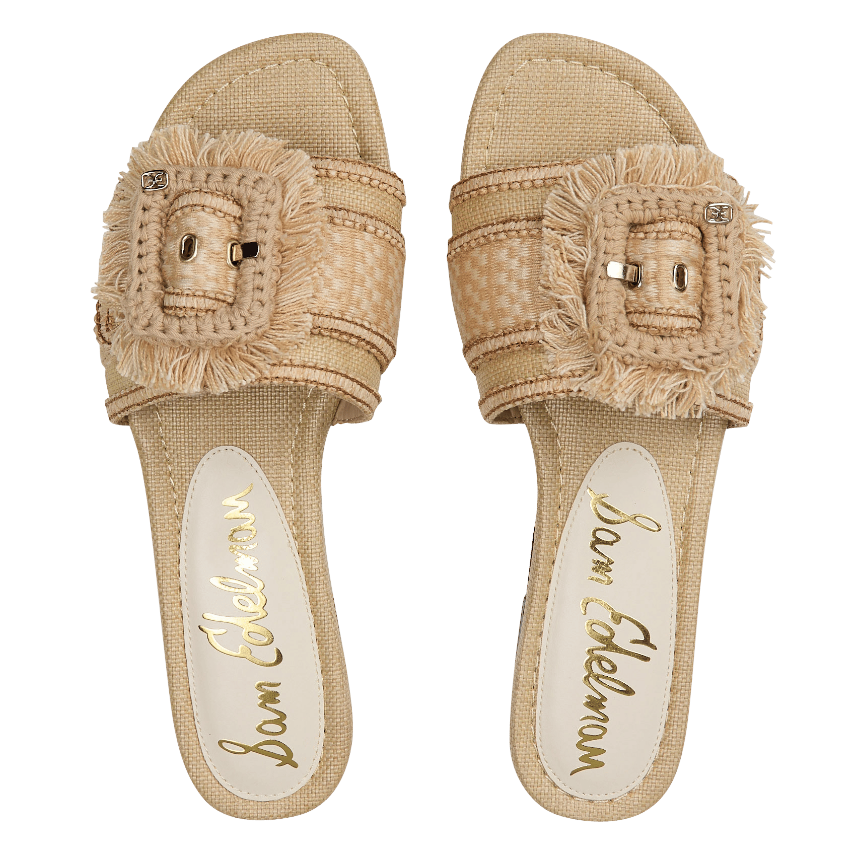 Flache Mules aus Bast SAM EDELMAN Beige