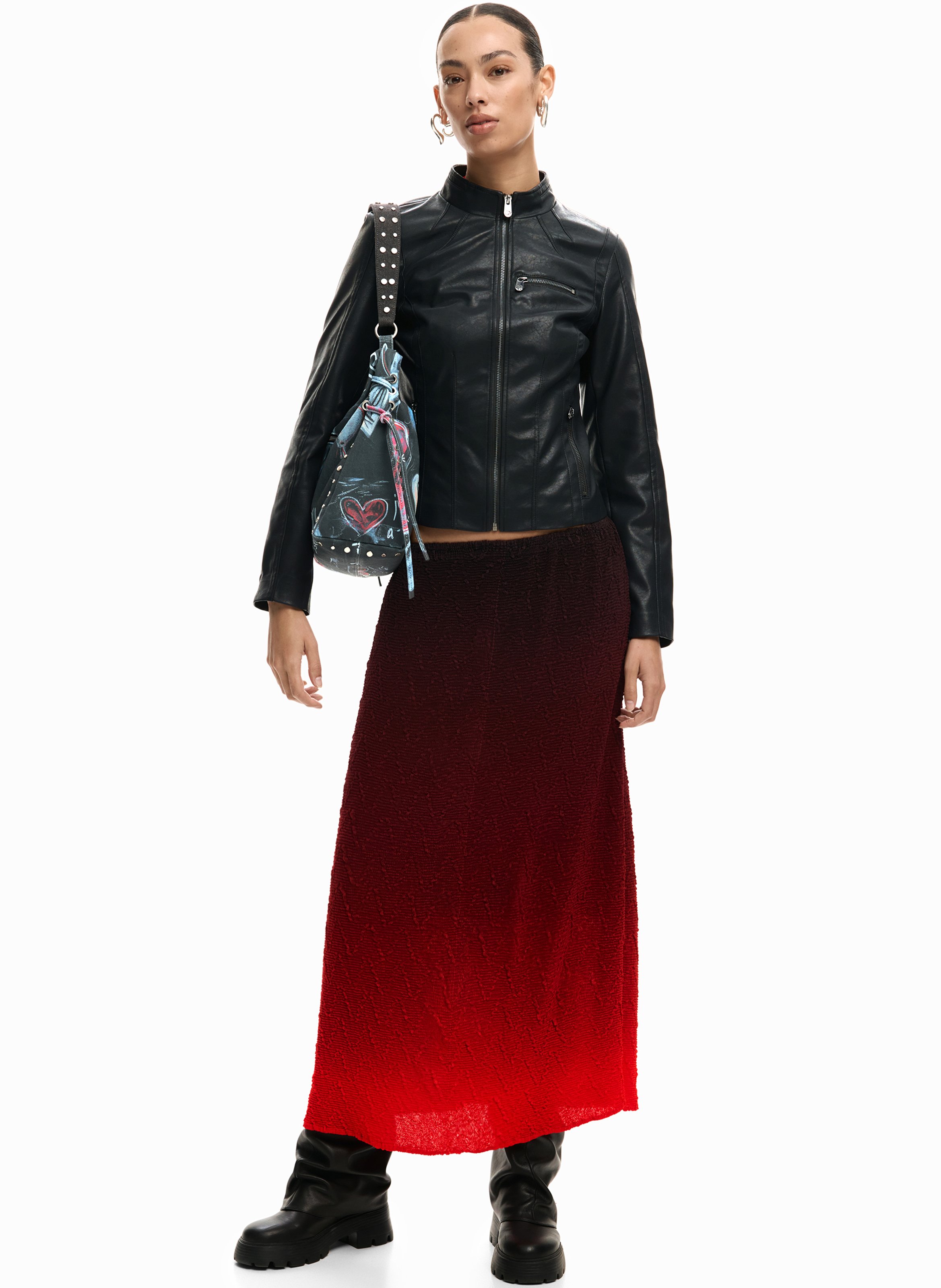 Veste col rond effet cuir DESIGUAL Noir