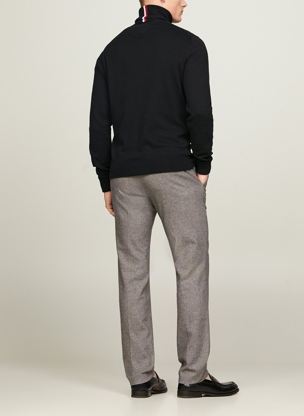 Col roulé regular-fit en coton bio mélangé  TOMMY HILFIGER Noir