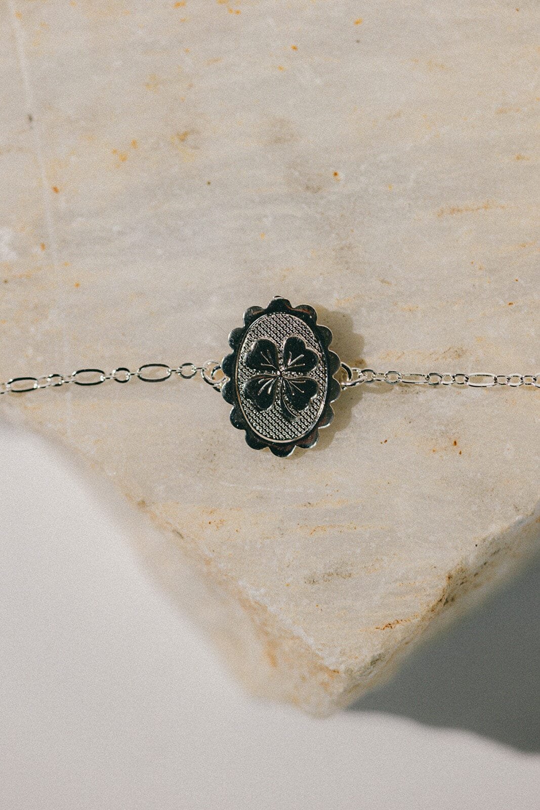 Gold-plated clover enamel bracelet Silver