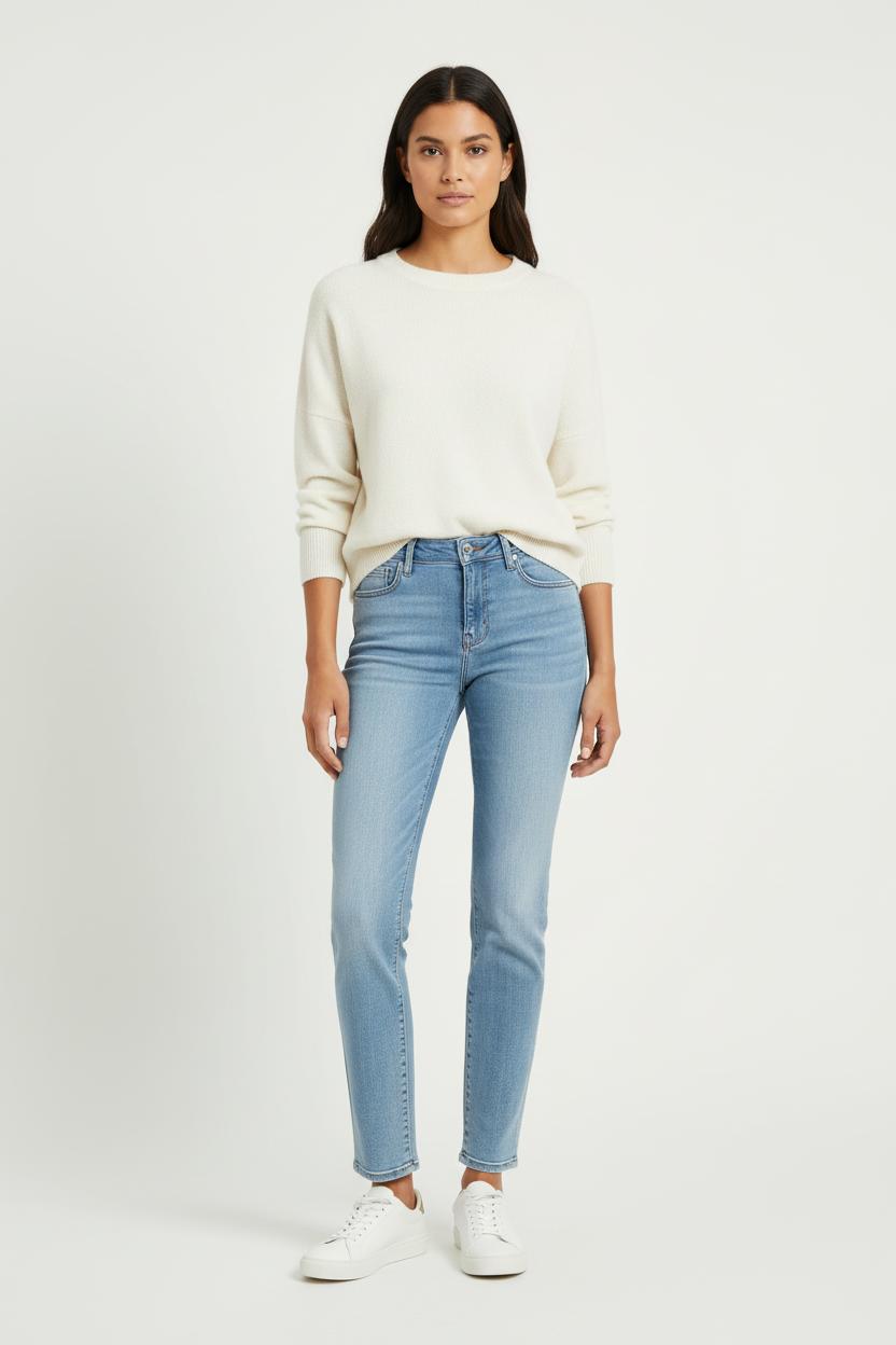 Cropped slim jeans with studs COMPTOIR DES COTONNIERS - Seconde main Blue