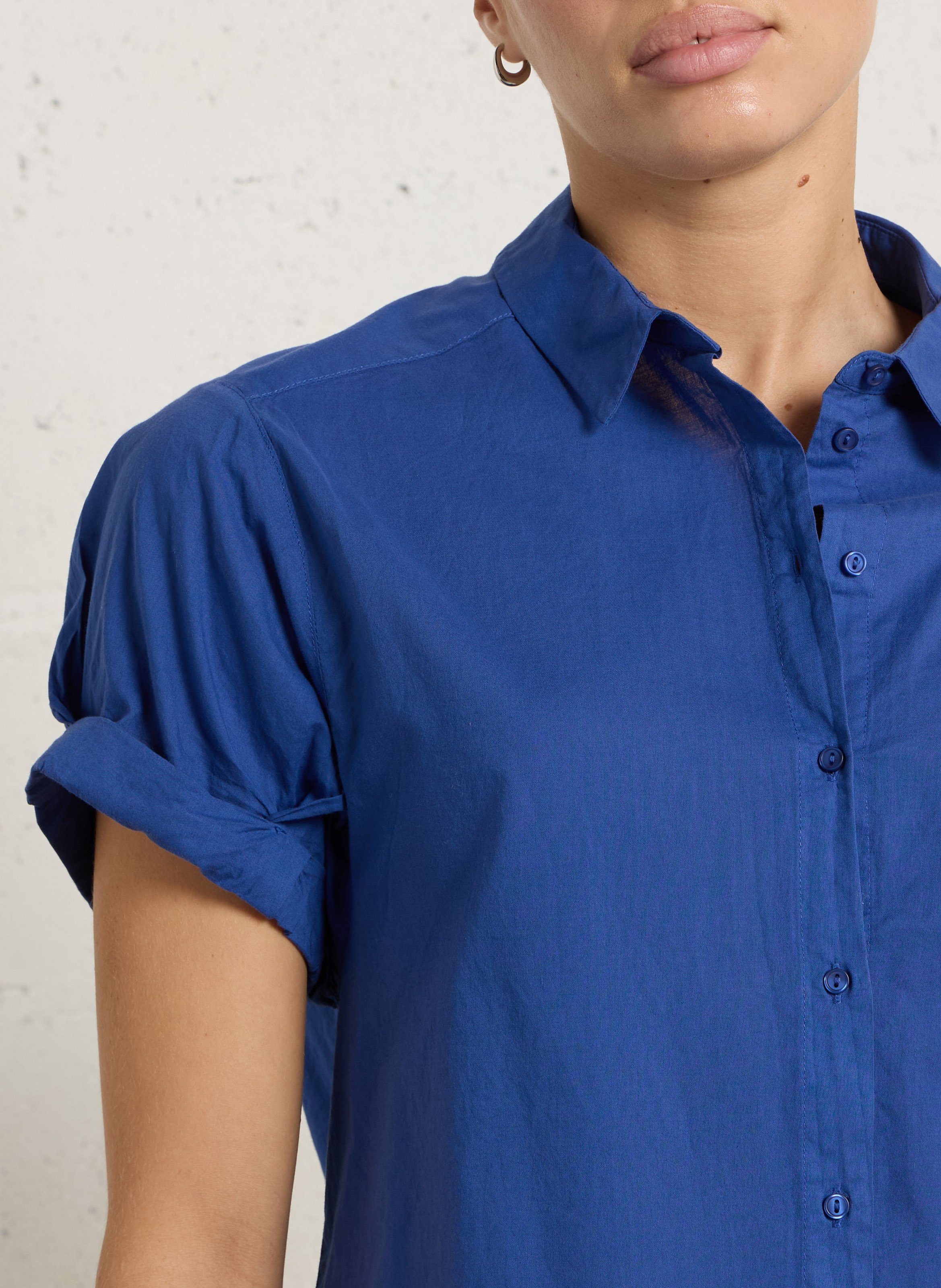 Chemise col classique manches contrastantes en coton SUD EXPRESS Blue