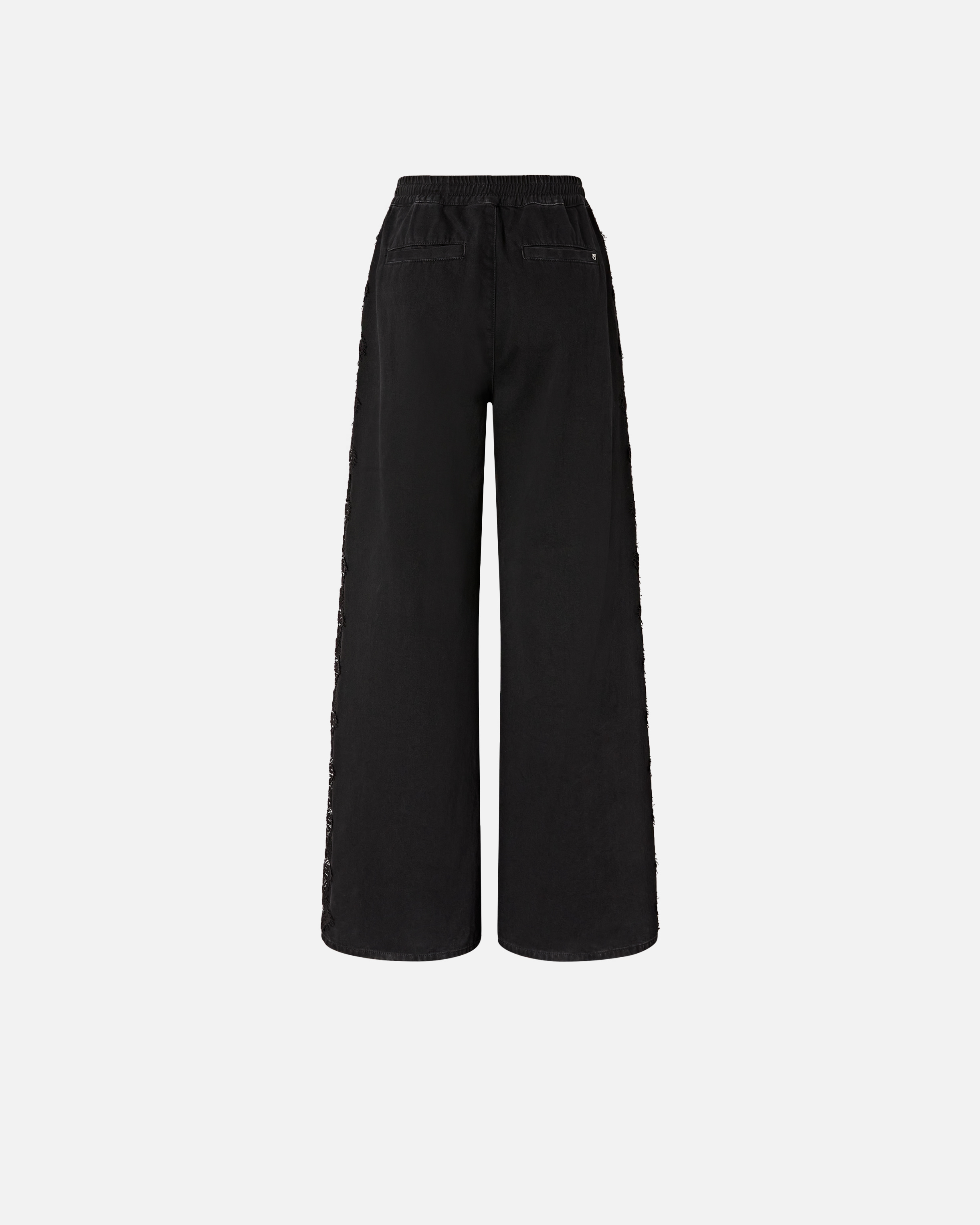 Pantalon en denim avec bande latérale en dentelle PINKO Noir