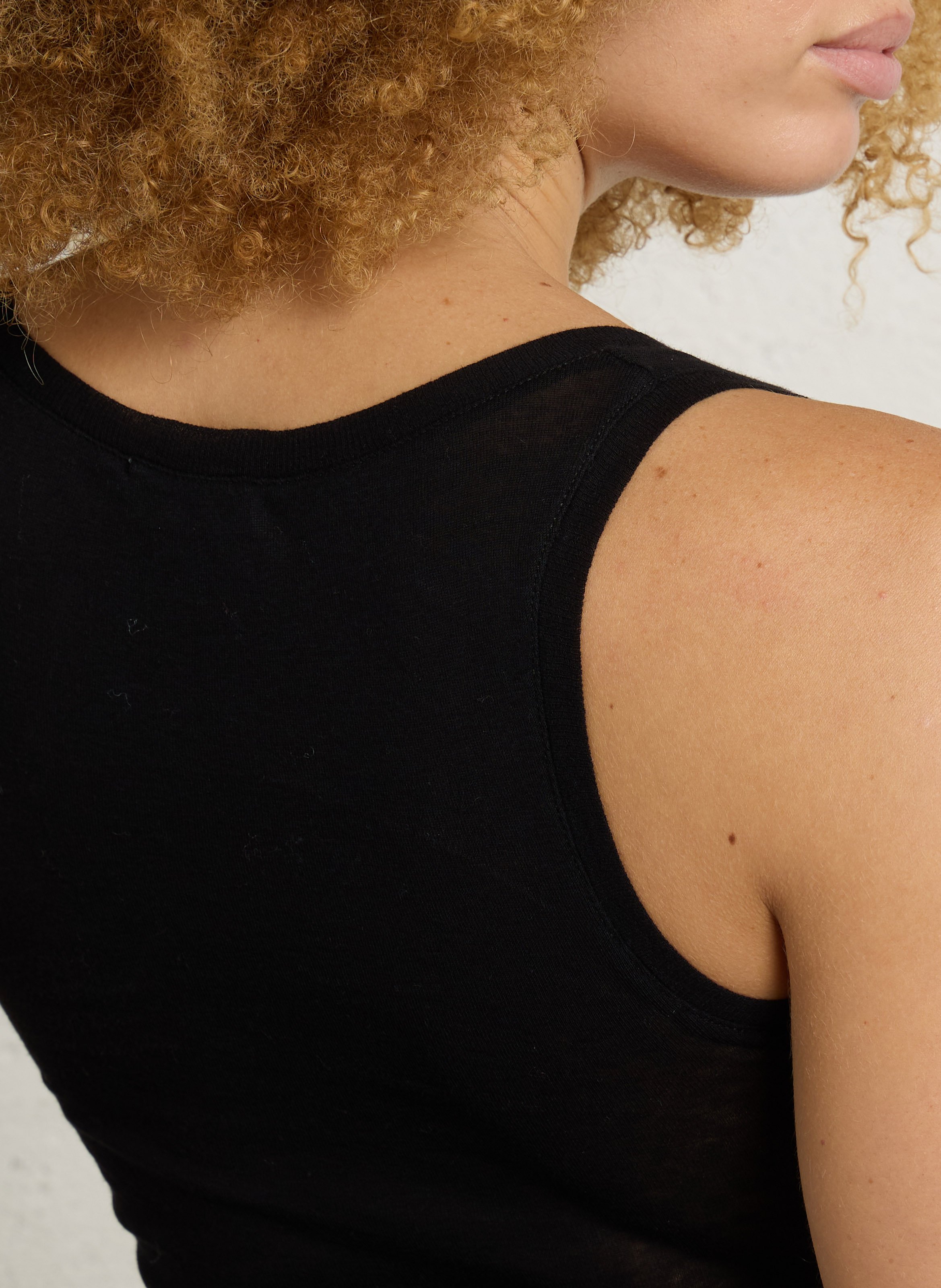 Round-neck cotton tank top AMERICAN VINTAGE Black