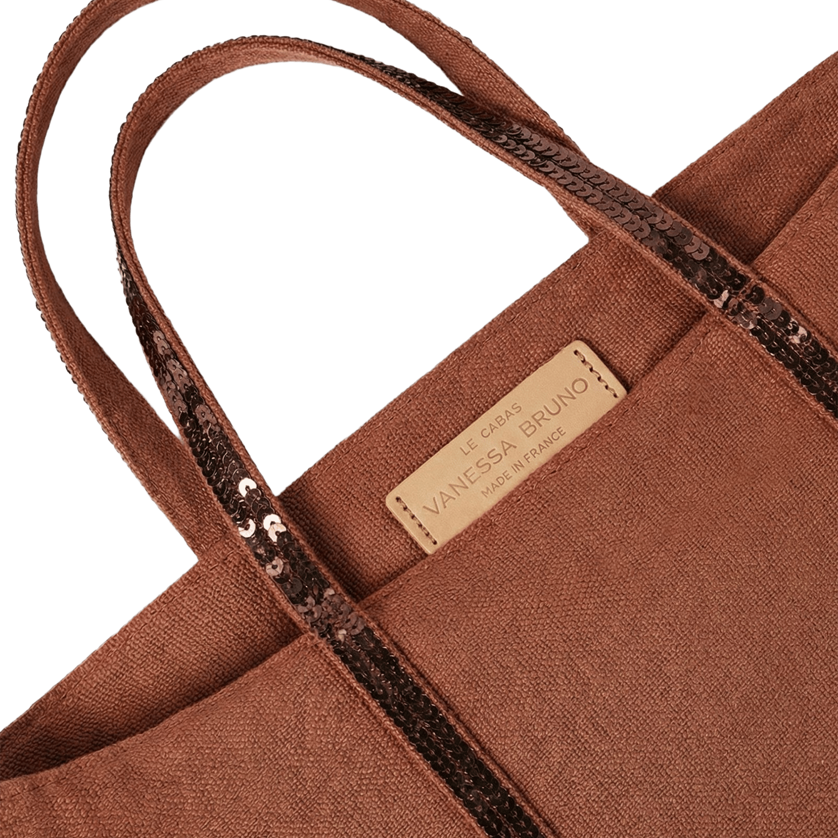 Kleiner Leinen-Shopper mit Pailletten VANESSA BRUNO Orange