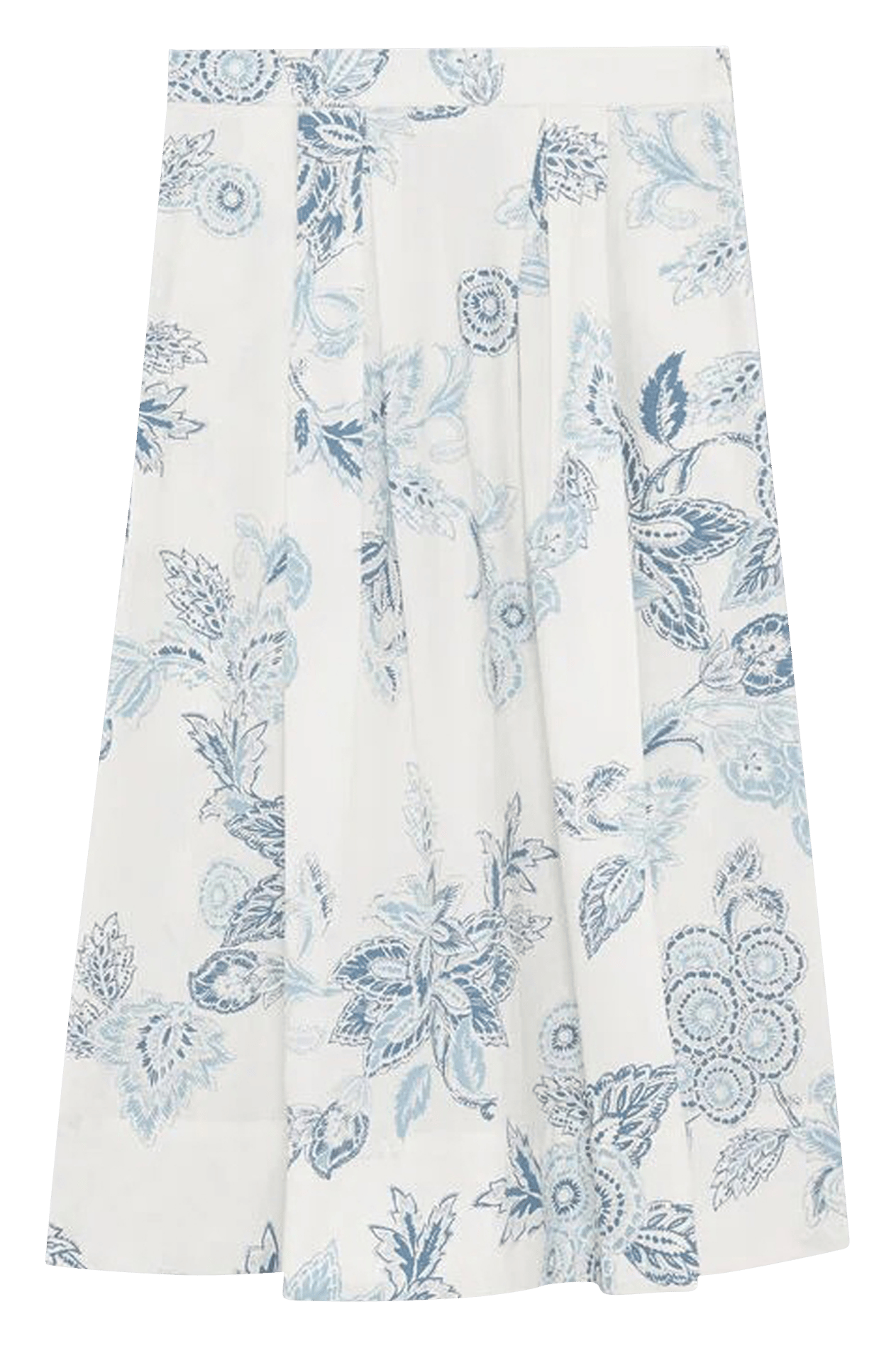 Flared cotton midi skirt CAROLL Beige