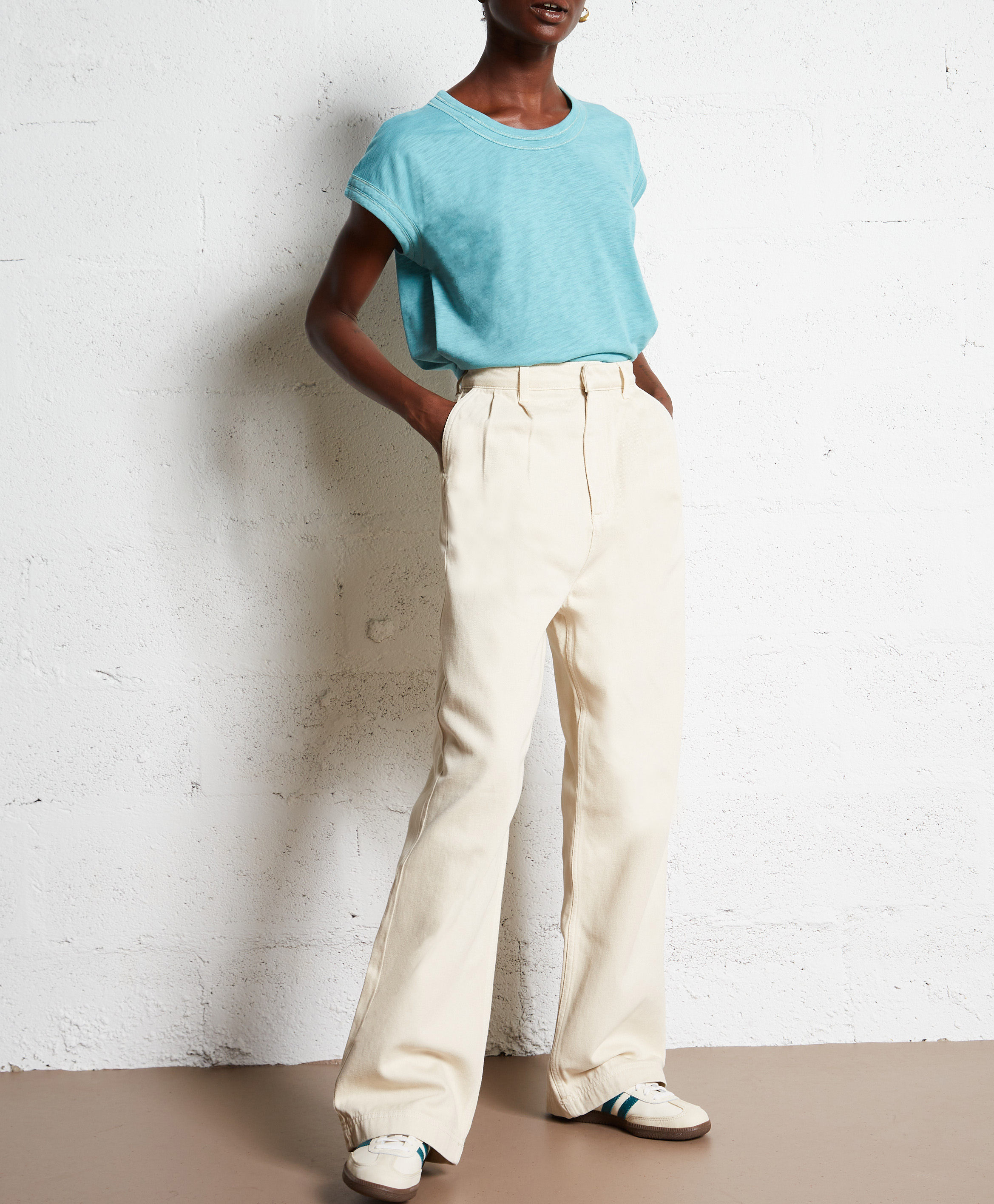 High-rise wide-leg jeans BELLEPIECE Beige