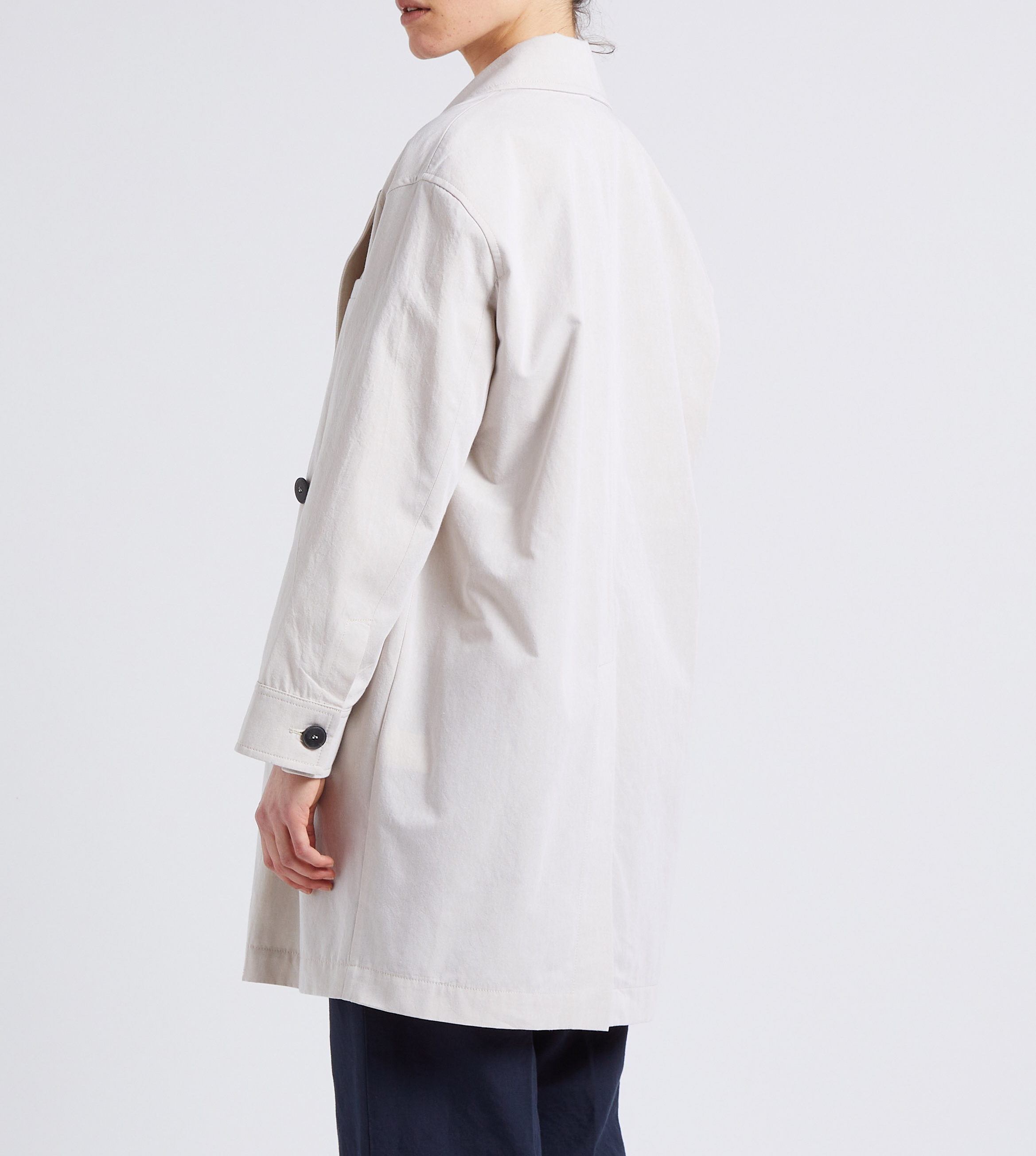 Oversize-Mantel aus Baumwoll-Mix mit Reverskragen POMANDERE Weiss