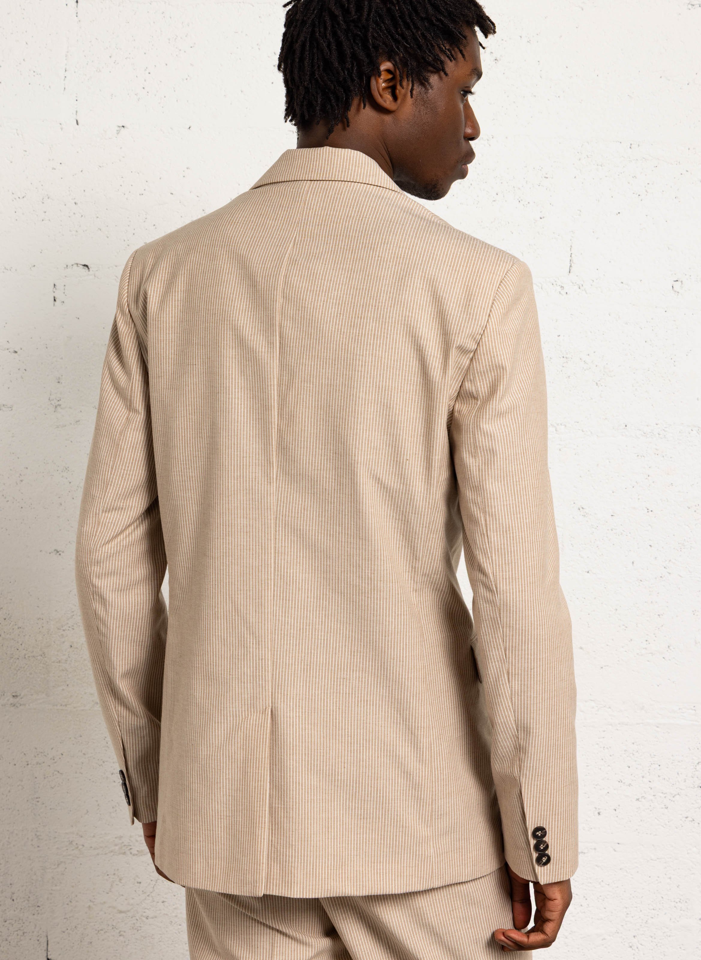 Veste tailleur droite rayée  IMPERIAL Beige