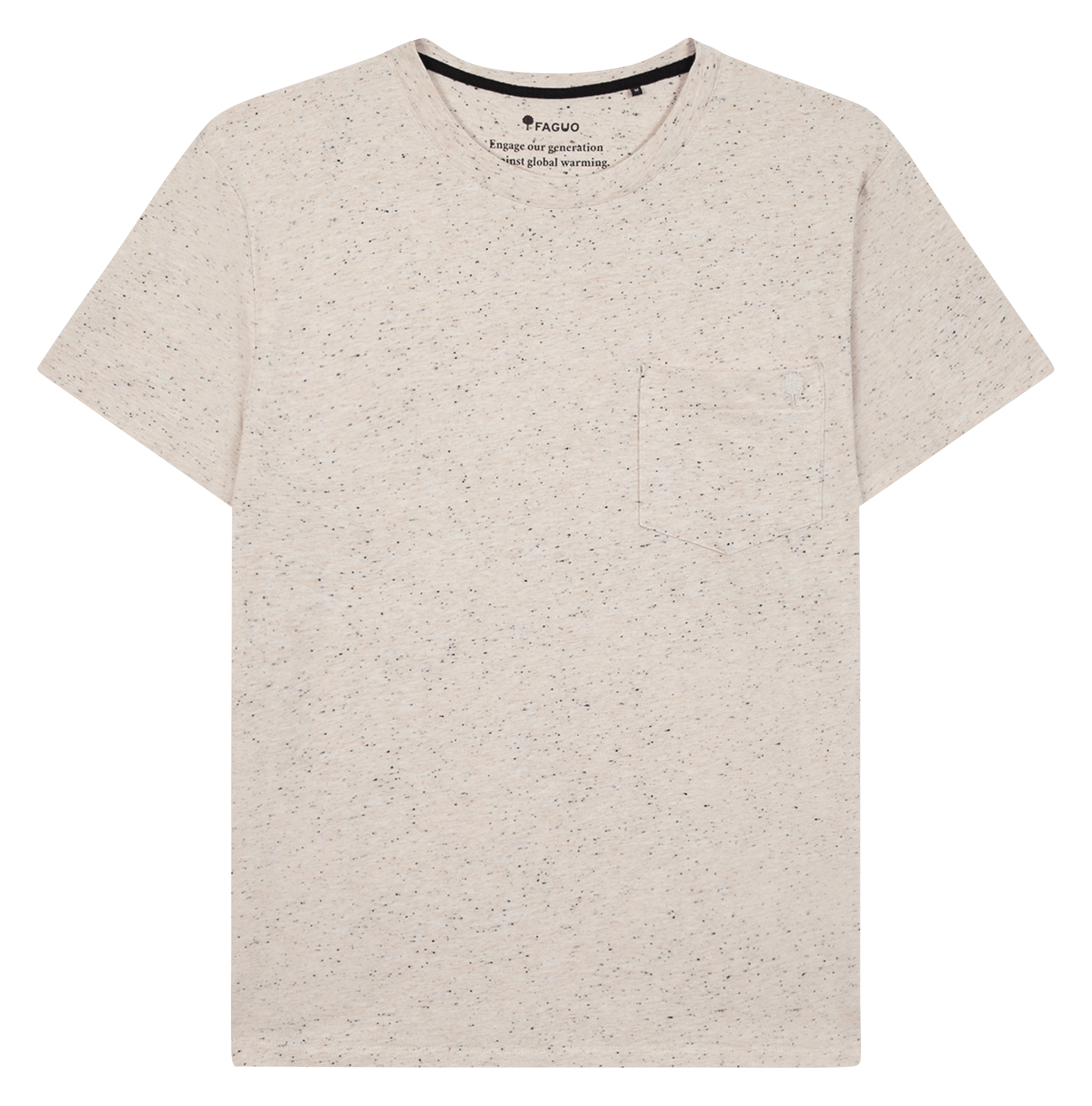 Tee-shirt col rond en coton mélangé FAGUO Beige